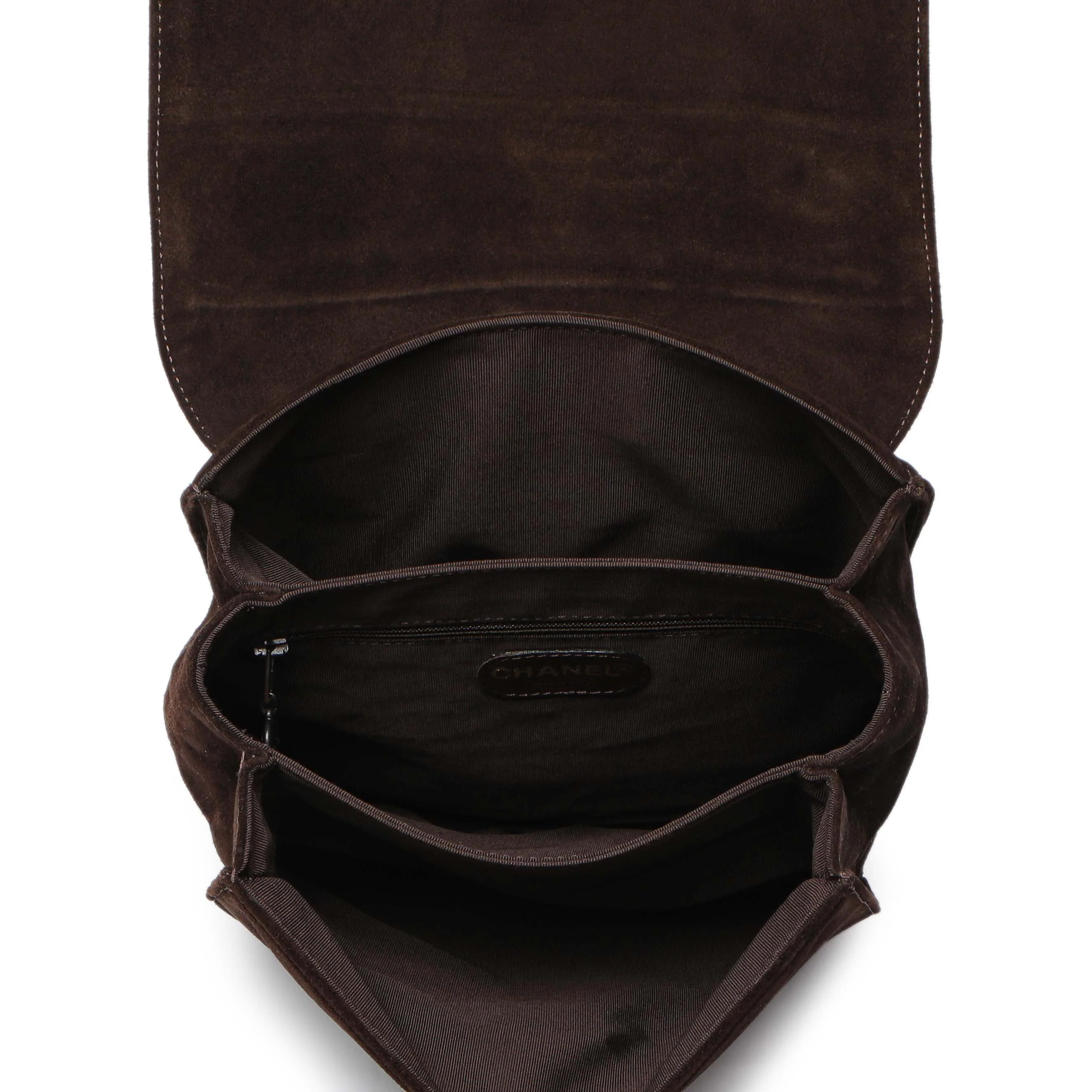 Chanel Brown Suede CC Backpack - Image 8