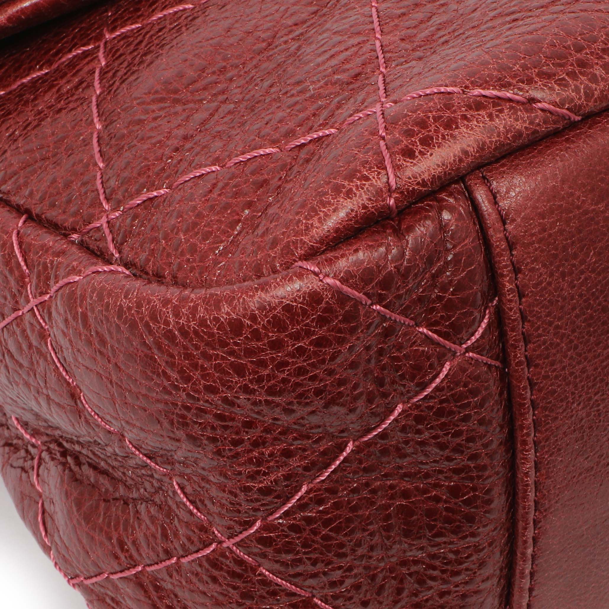 Chanel Burgundy Glazed Calfskin On The Road Flap - Image 4