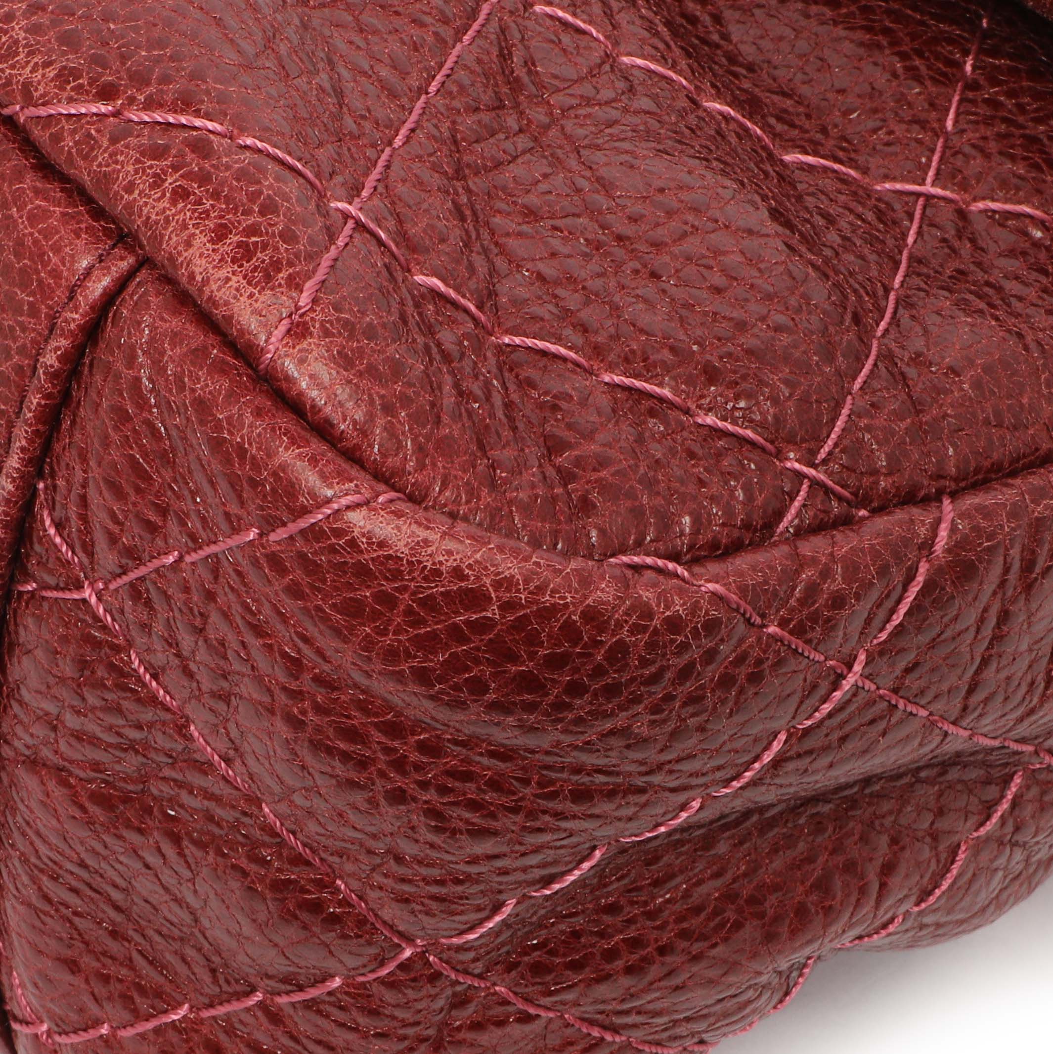 Chanel Burgundy Glazed Calfskin On The Road Flap - Image 5