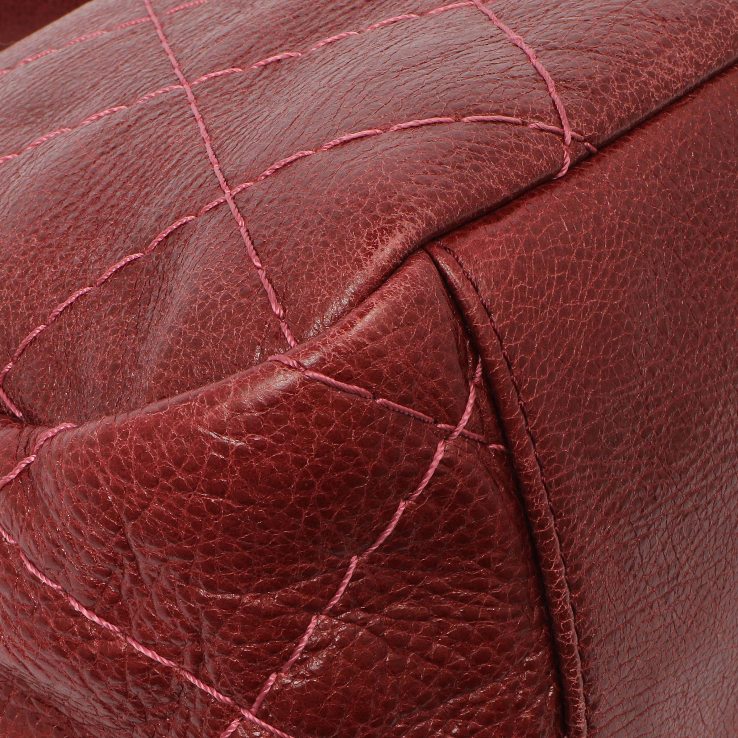 Chanel Burgundy Glazed Calfskin On The Road Flap - Image 6