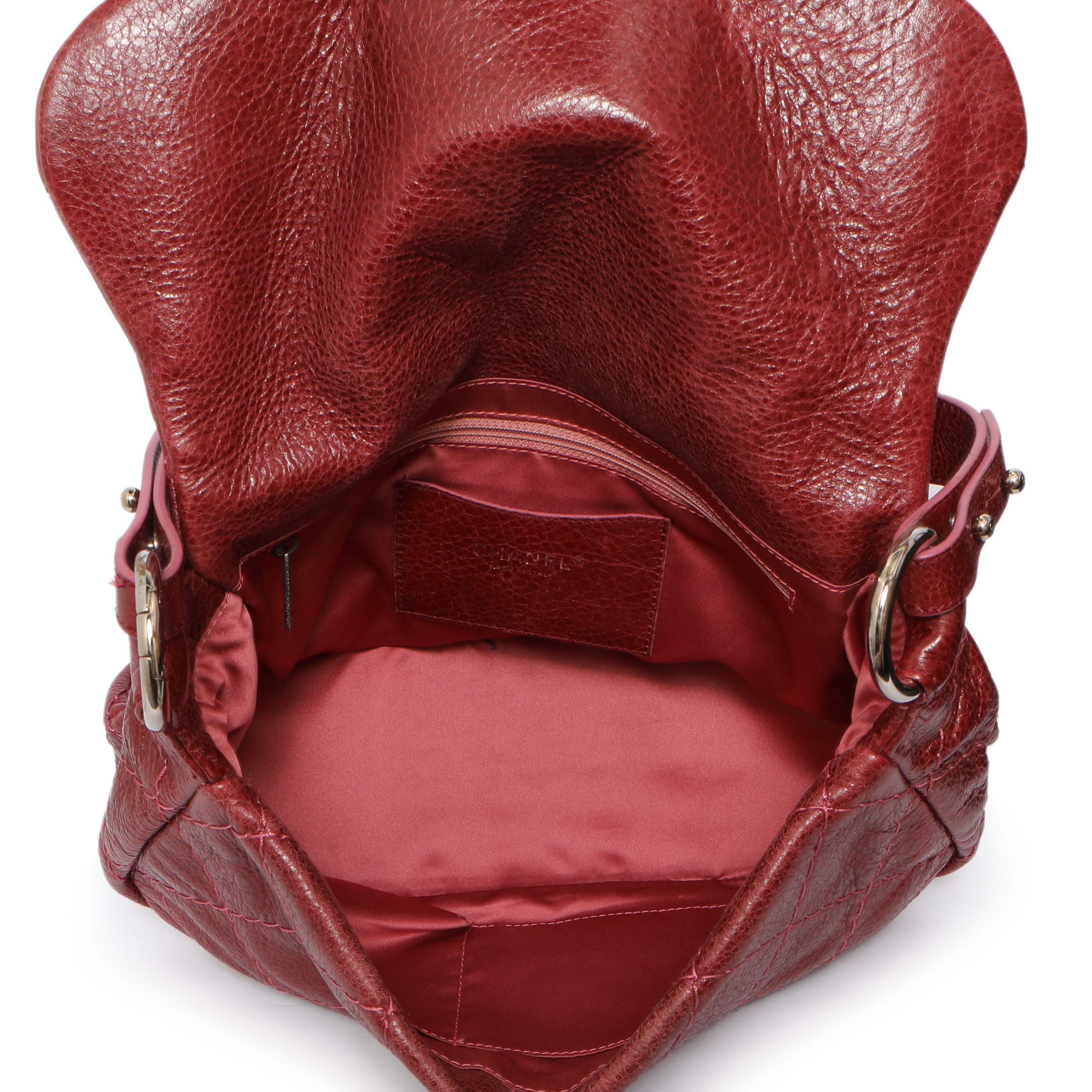 Chanel Burgundy Glazed Calfskin On The Road Flap - Image 8