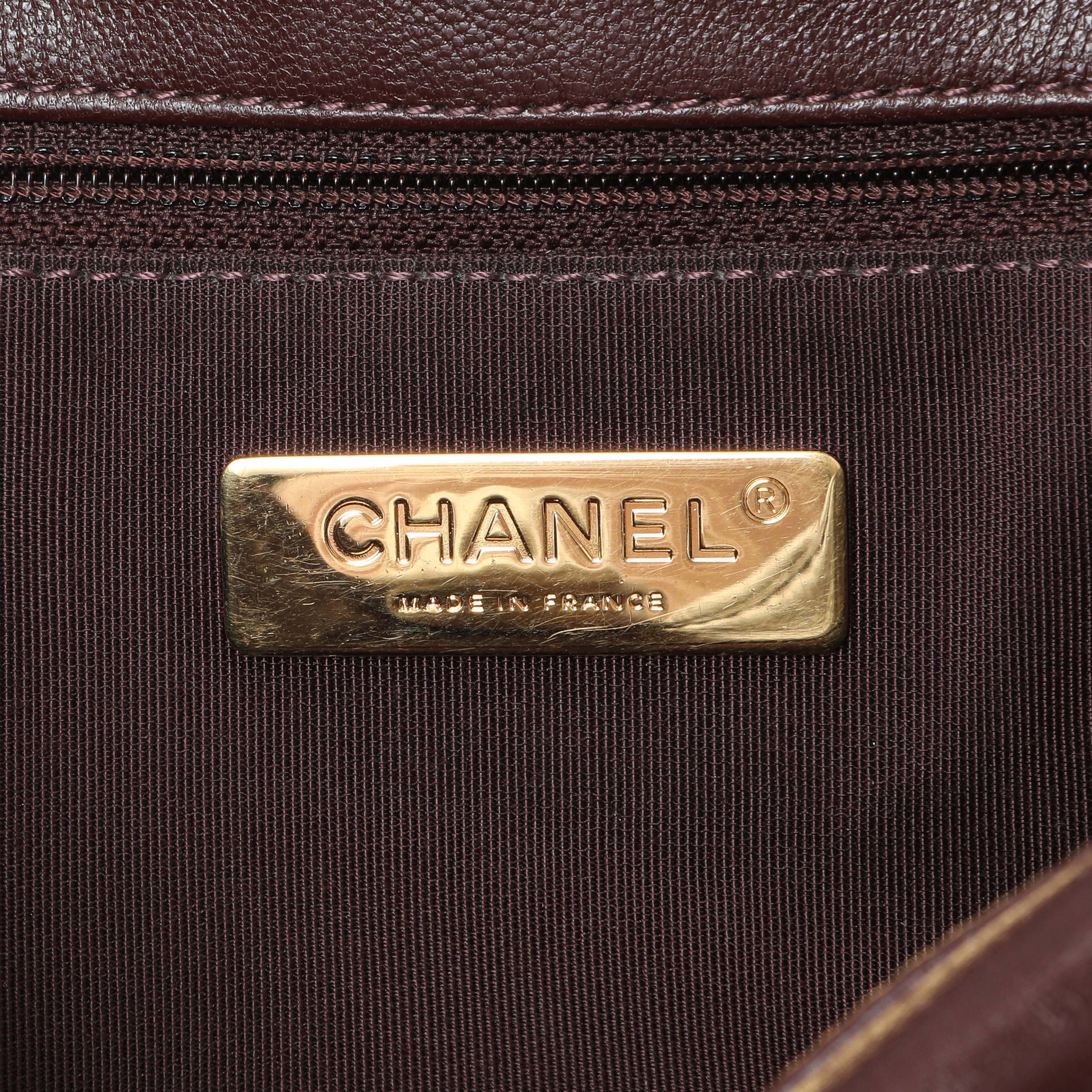 Chanel Burgundy Quilted Goatskin Medium Chanel 19 Flap - Image 6