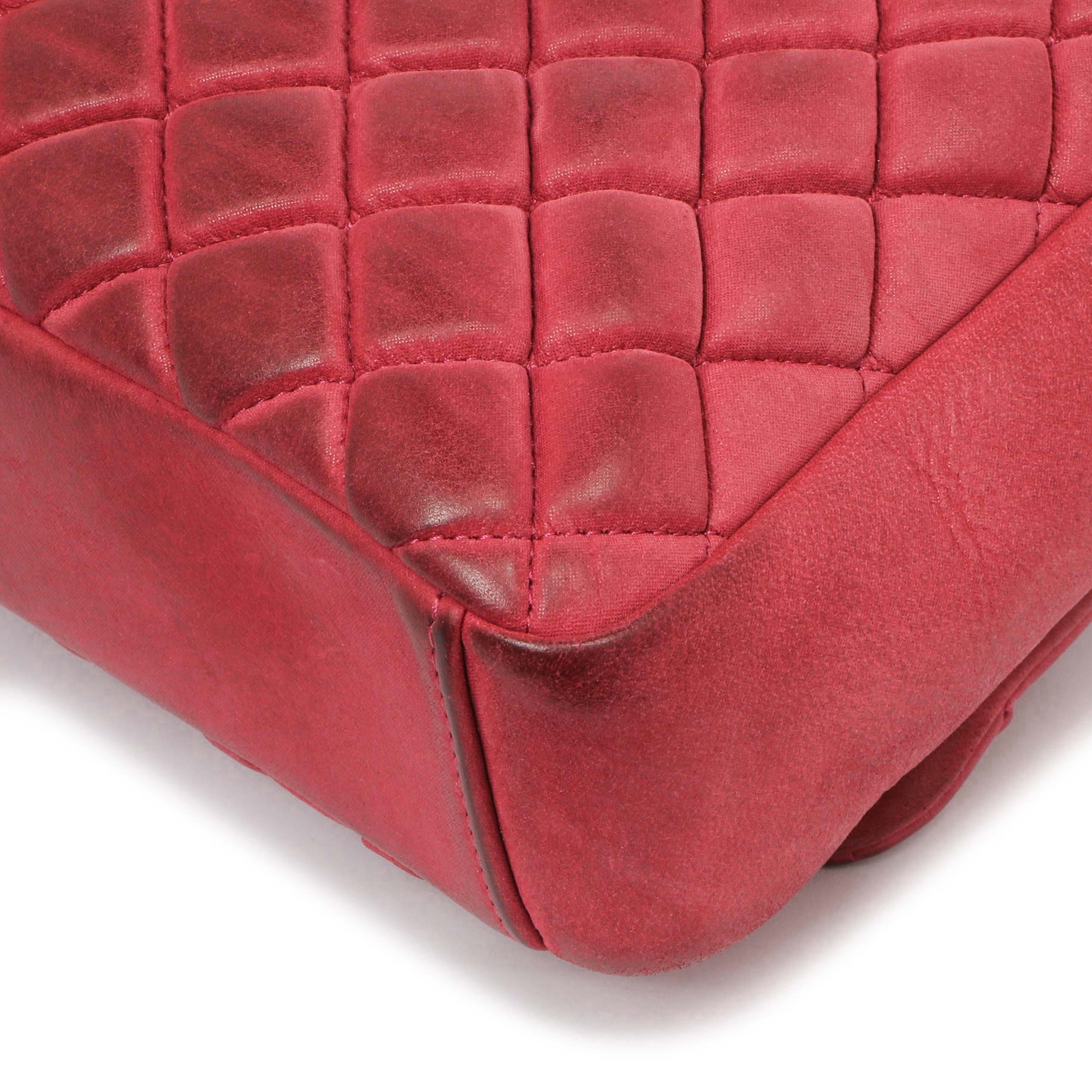 Chanel Burgundy Quilted Iridescent Calfskin Large New Bubble Flap - Image 8