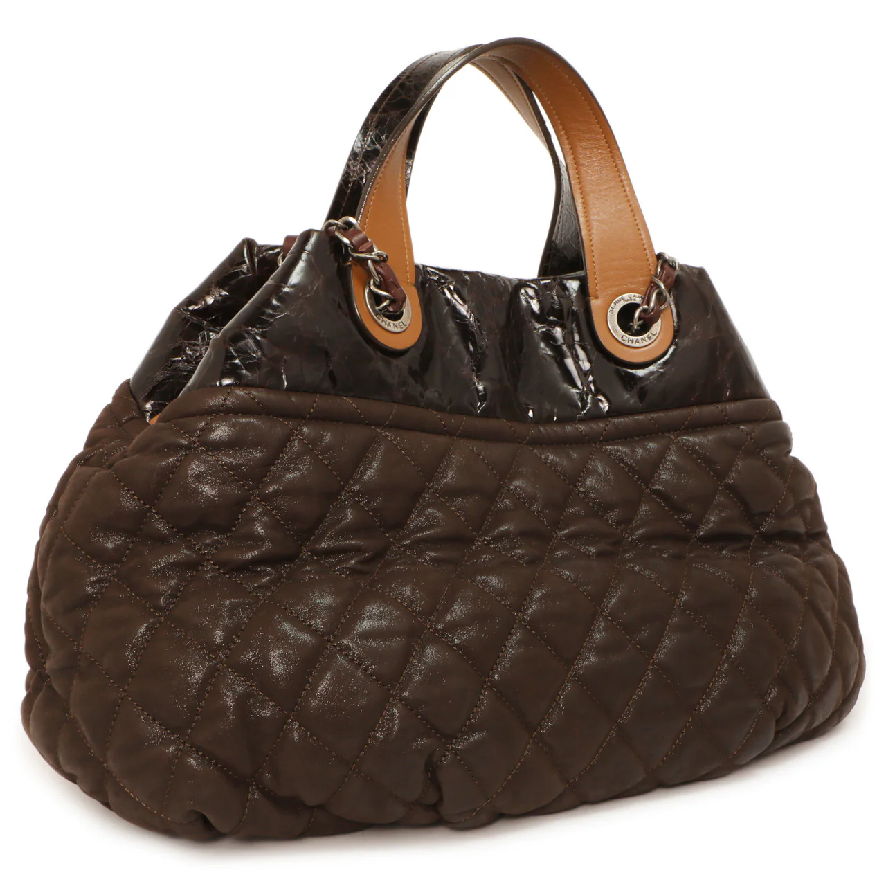 Chanel Burgundy Quilted Iridescent Calfskin Small In The Mix Tote - Image 3