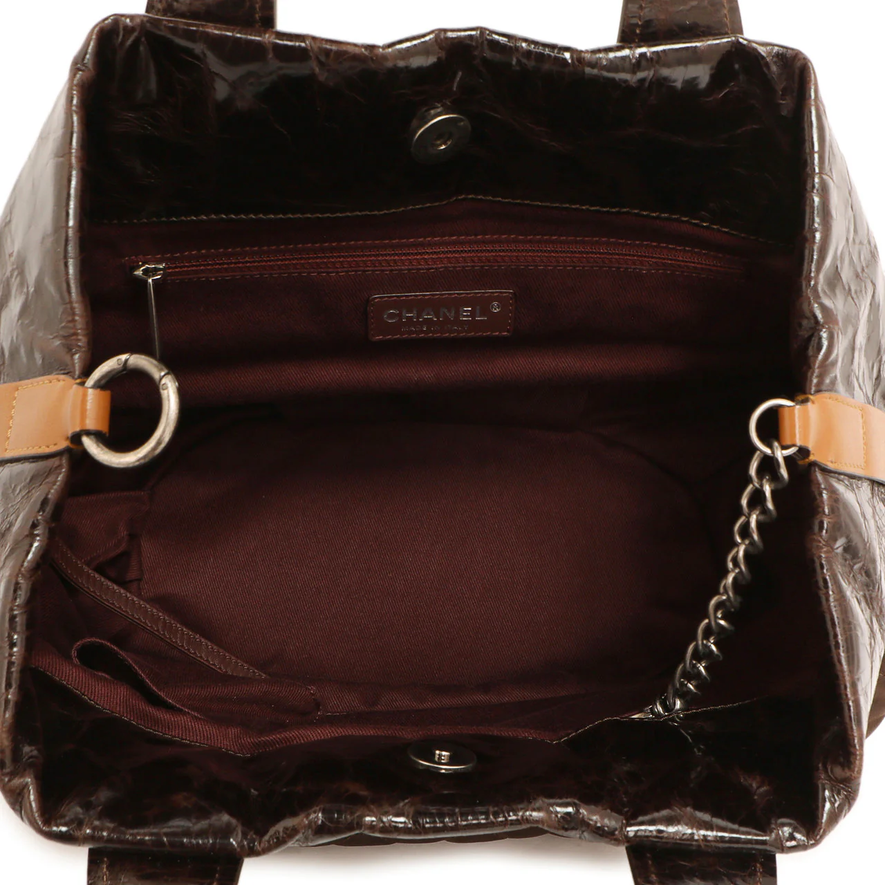 Chanel Burgundy Quilted Iridescent Calfskin Small In The Mix Tote - Image 5