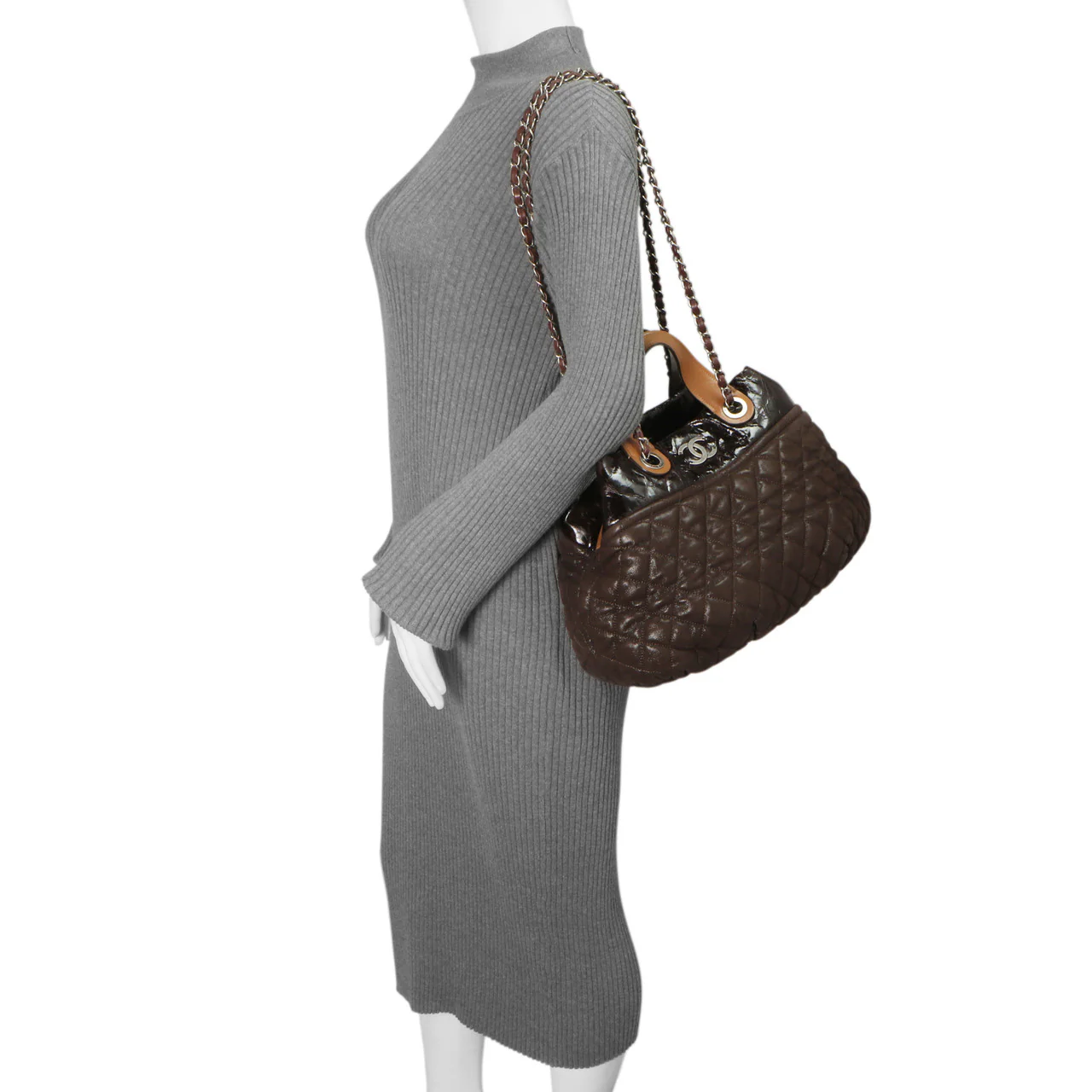Chanel Burgundy Quilted Iridescent Calfskin Small In The Mix Tote - Image 8
