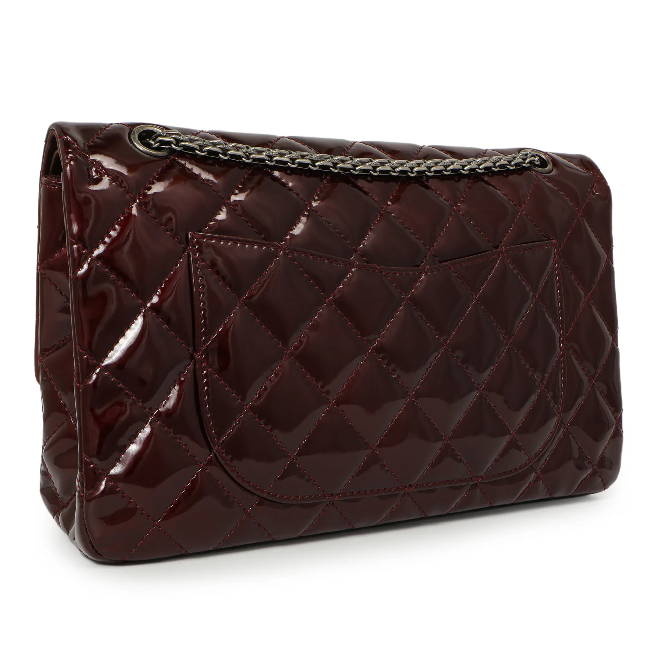Chanel Burgundy Quilted Patent 2.55 Reissue 227 - Image 2