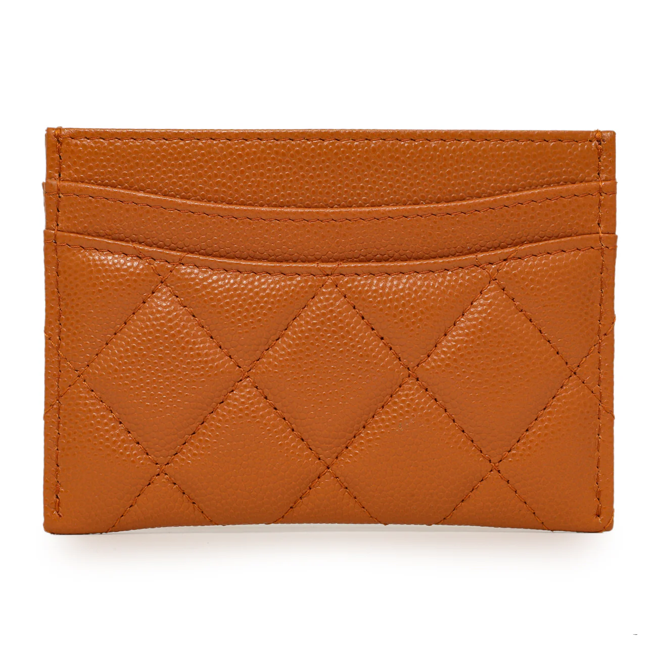 Chanel Caramel Quilted Caviar Card Holder - Image 2