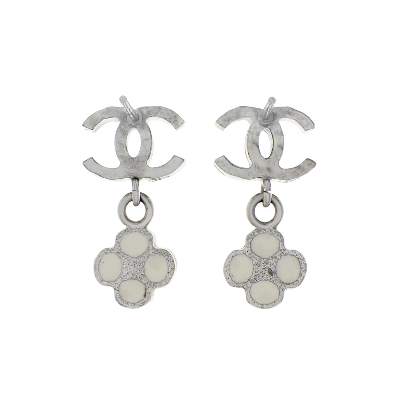Chanel CC Camellia Drop Earrings - Image 2