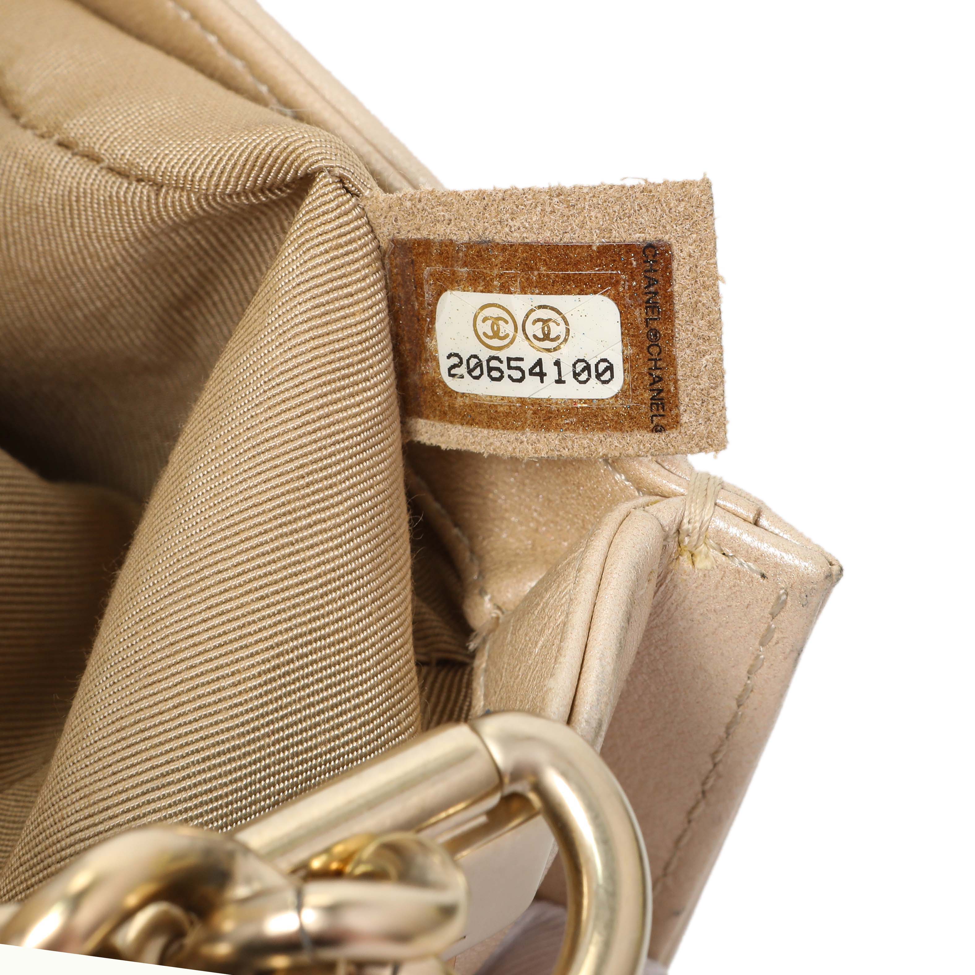 Chanel Champagne Braided Lambskin & Patent Small Boy Bag - Image 10
