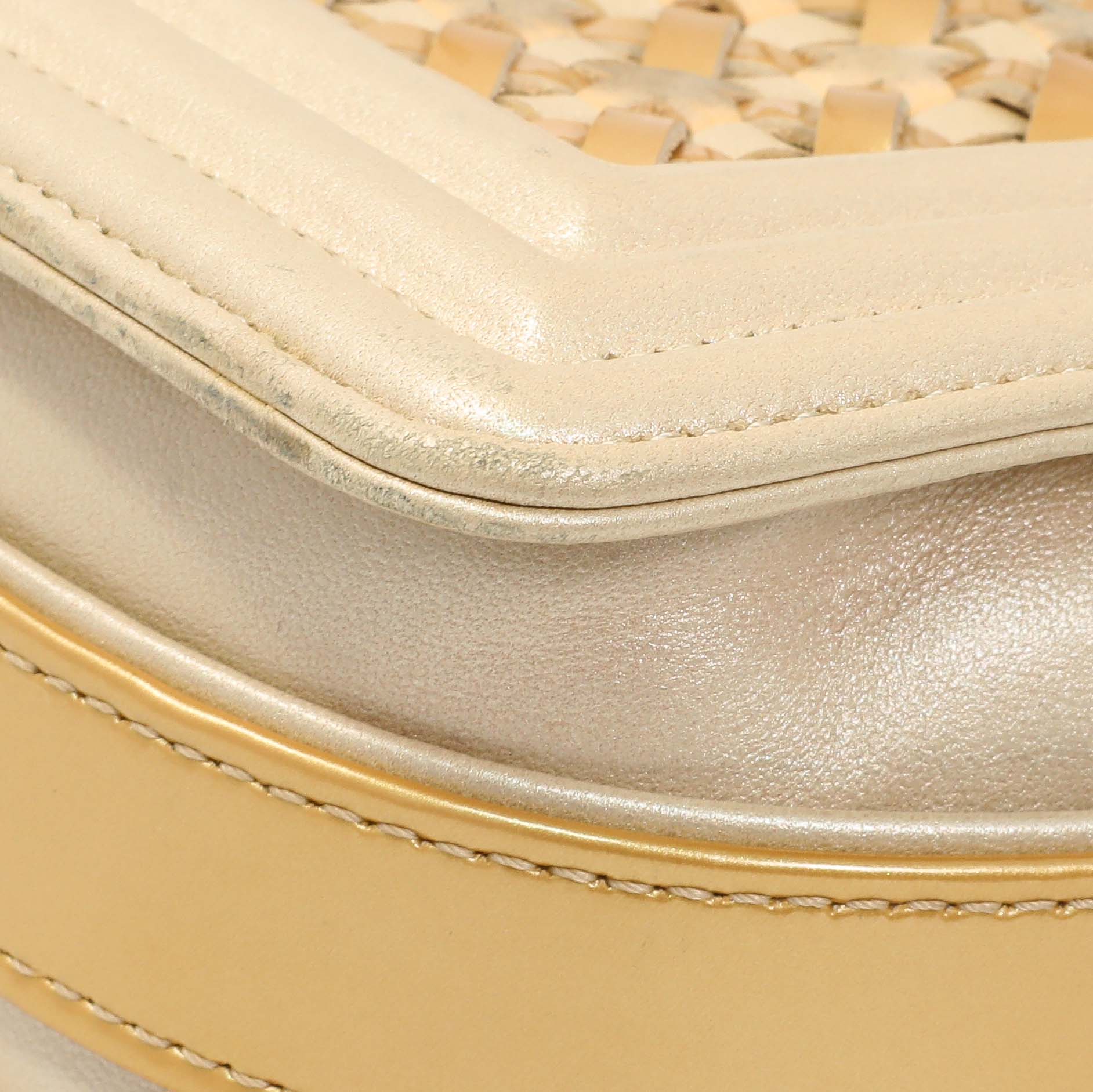 Chanel Champagne Braided Lambskin & Patent Small Boy Bag - Image 7