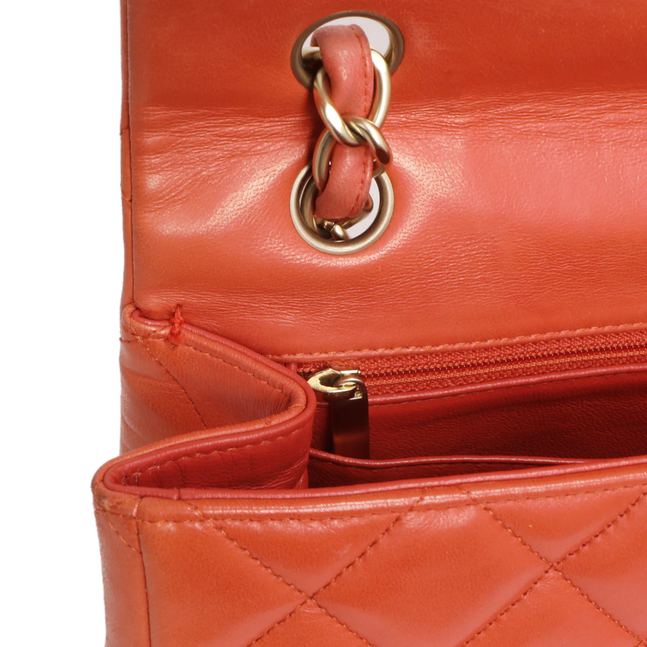 Chanel Coral Quilted Lambskin Maxi Classic Single Flap - Image 12