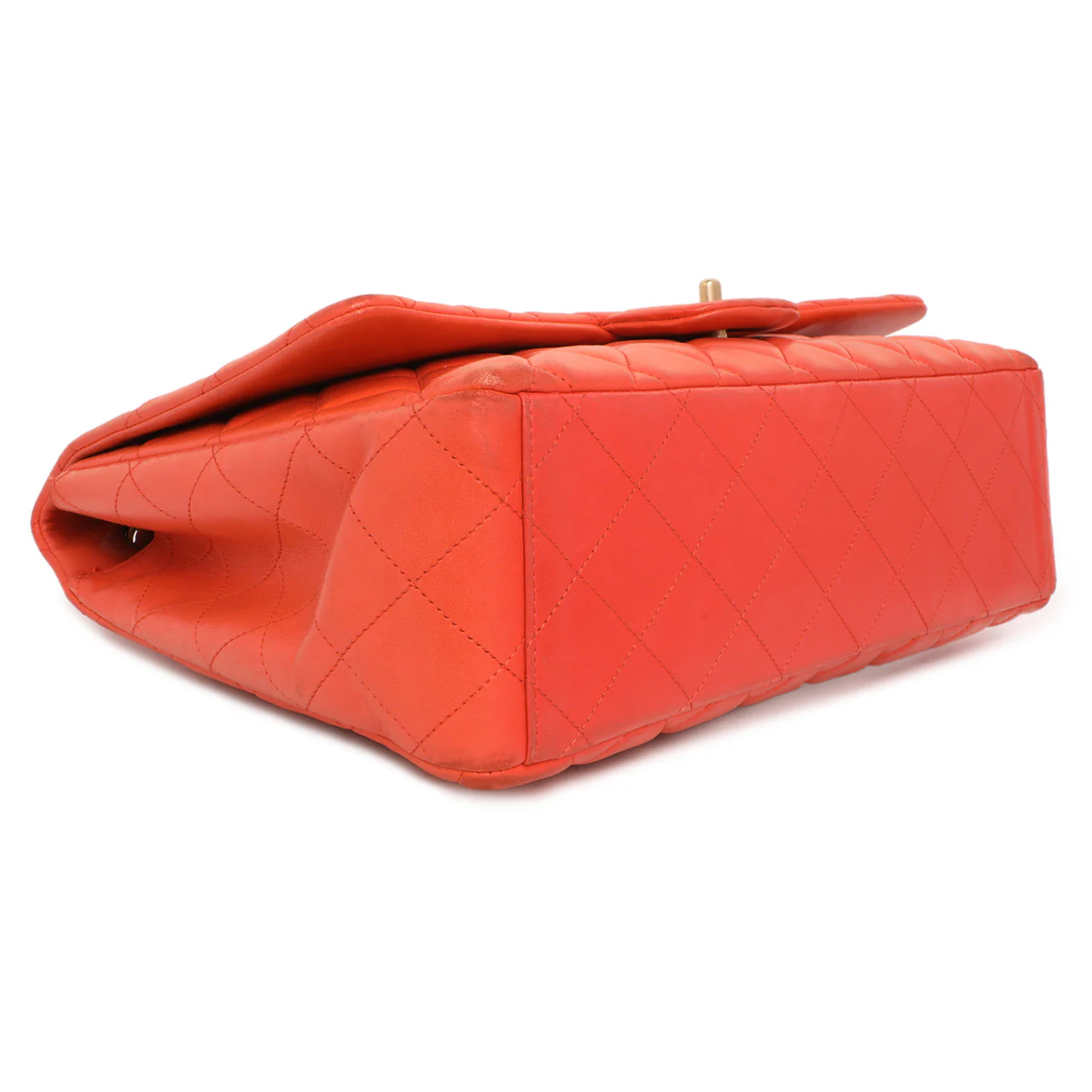 Chanel Coral Quilted Lambskin Maxi Classic Single Flap - Image 3
