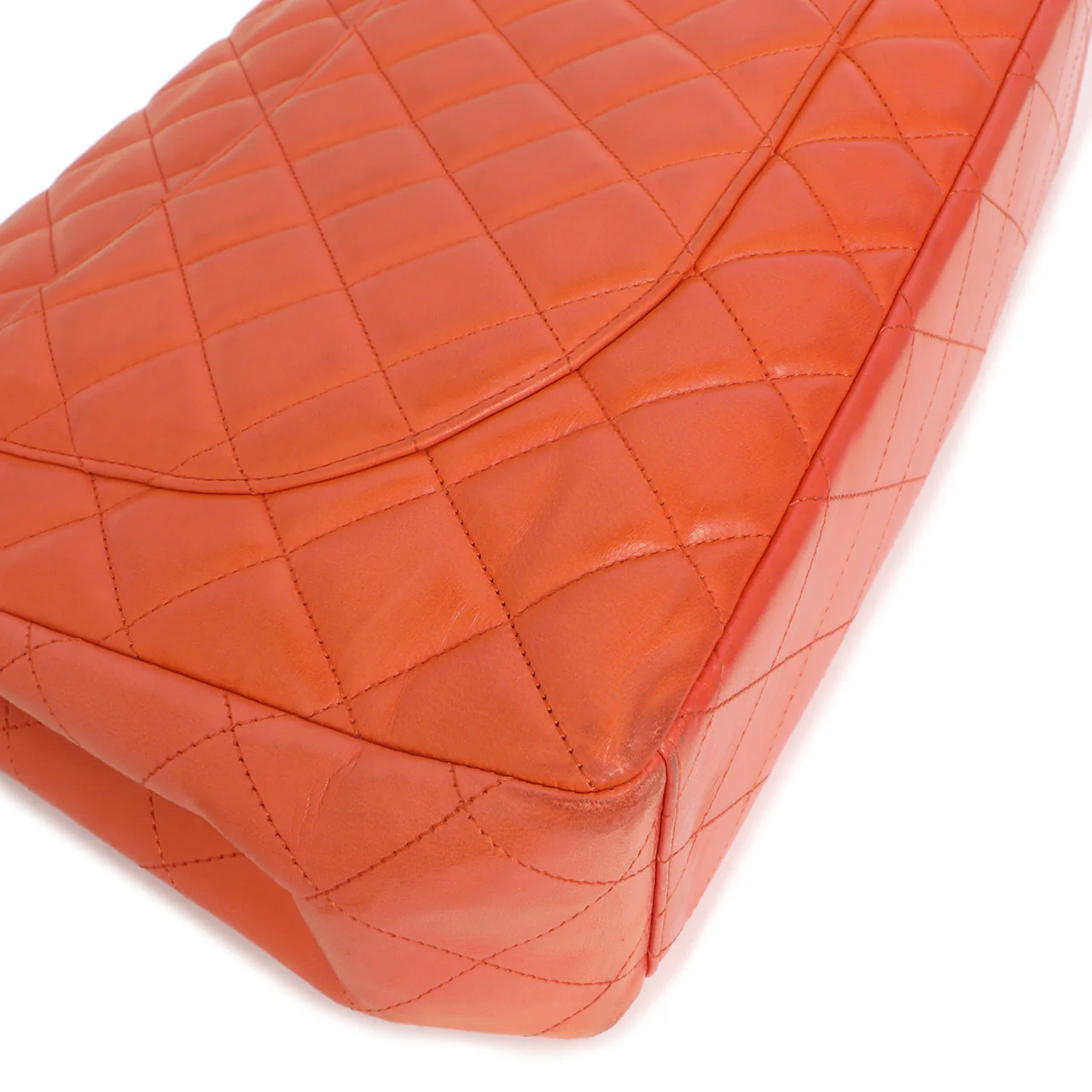 Chanel Coral Quilted Lambskin Maxi Classic Single Flap - Image 6