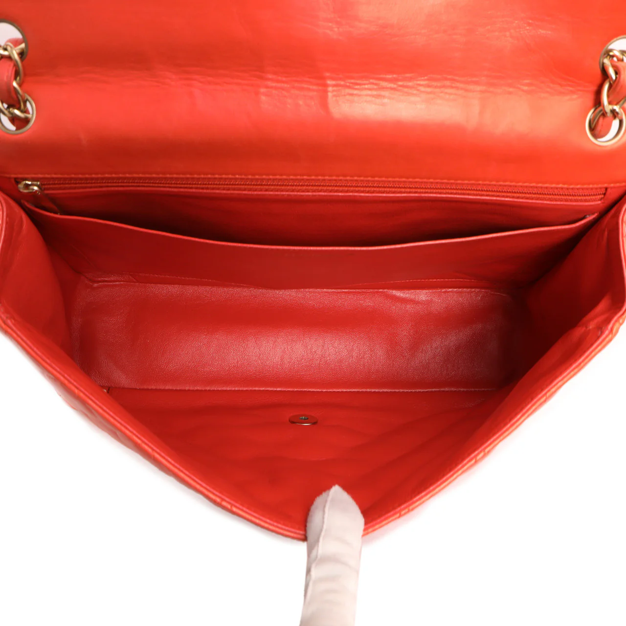 Chanel Coral Quilted Lambskin Maxi Classic Single Flap - Image 8