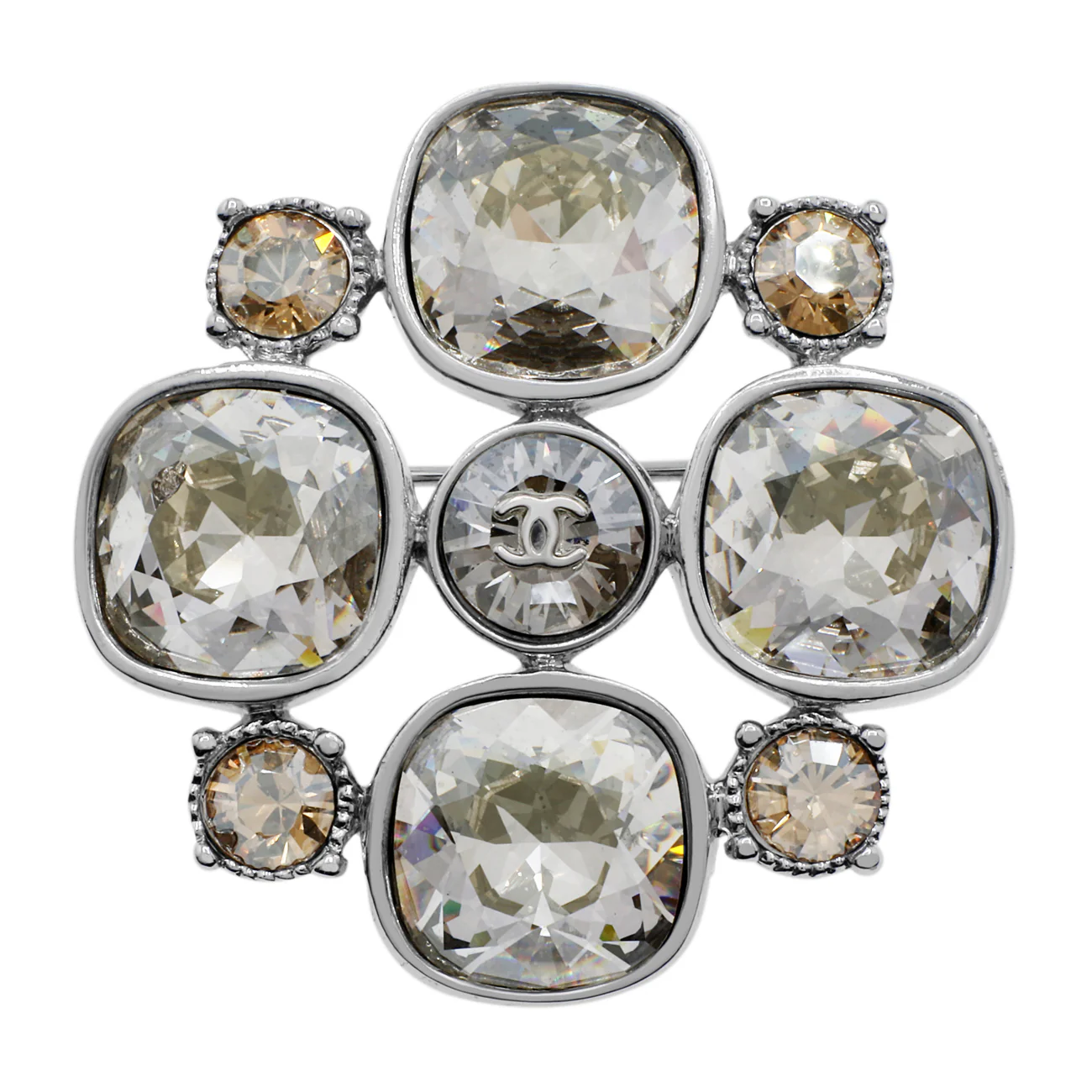 Chanel Crystal CC Brooch
