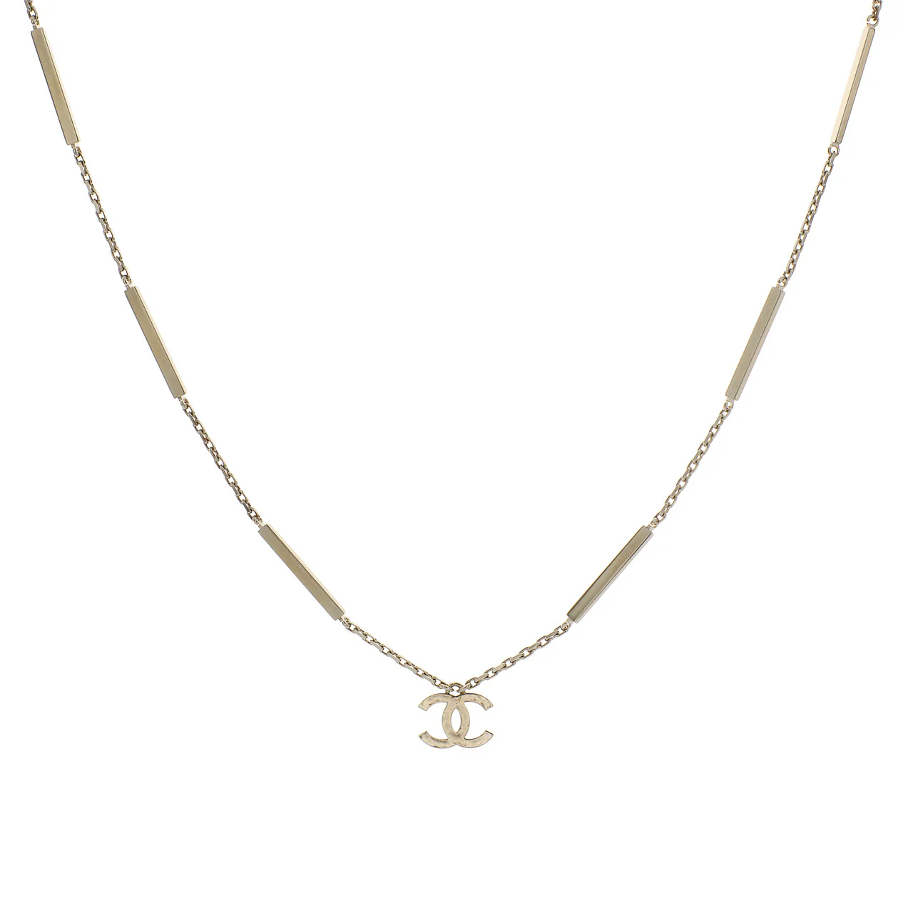 Chanel Crystal CC Pendant Necklace - Image 2