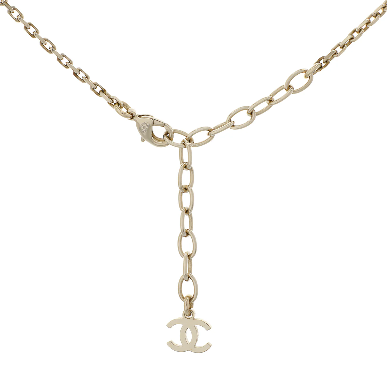Chanel Crystal CC Pendant Necklace - Image 3