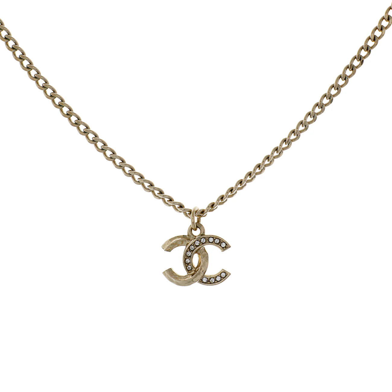Chanel Crystal CC Pendant Necklace