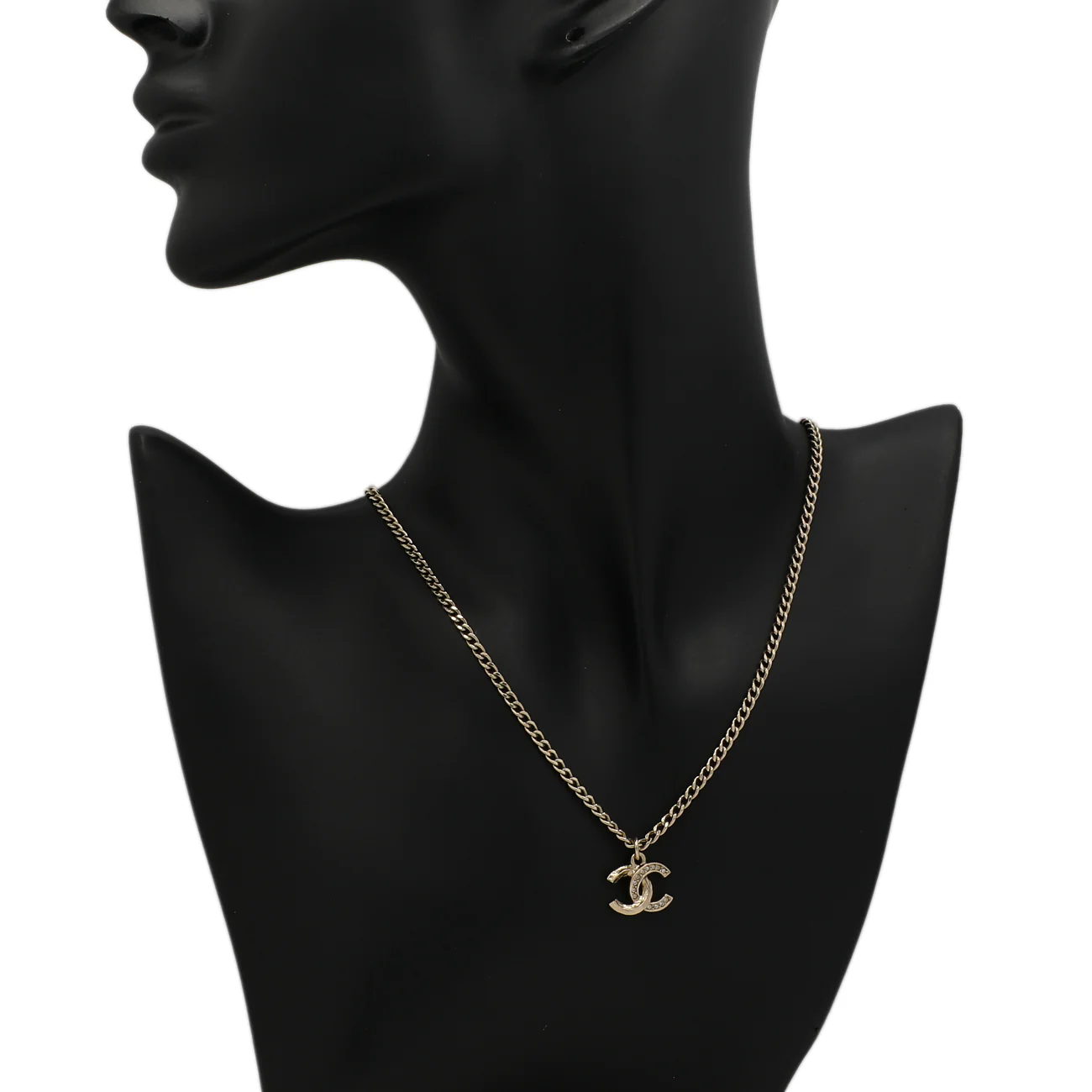 Chanel Crystal CC Pendant Necklace - Image 4