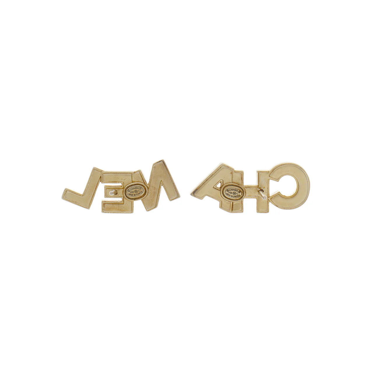 Chanel Crystal Cha-Nel Earrings - Image 2