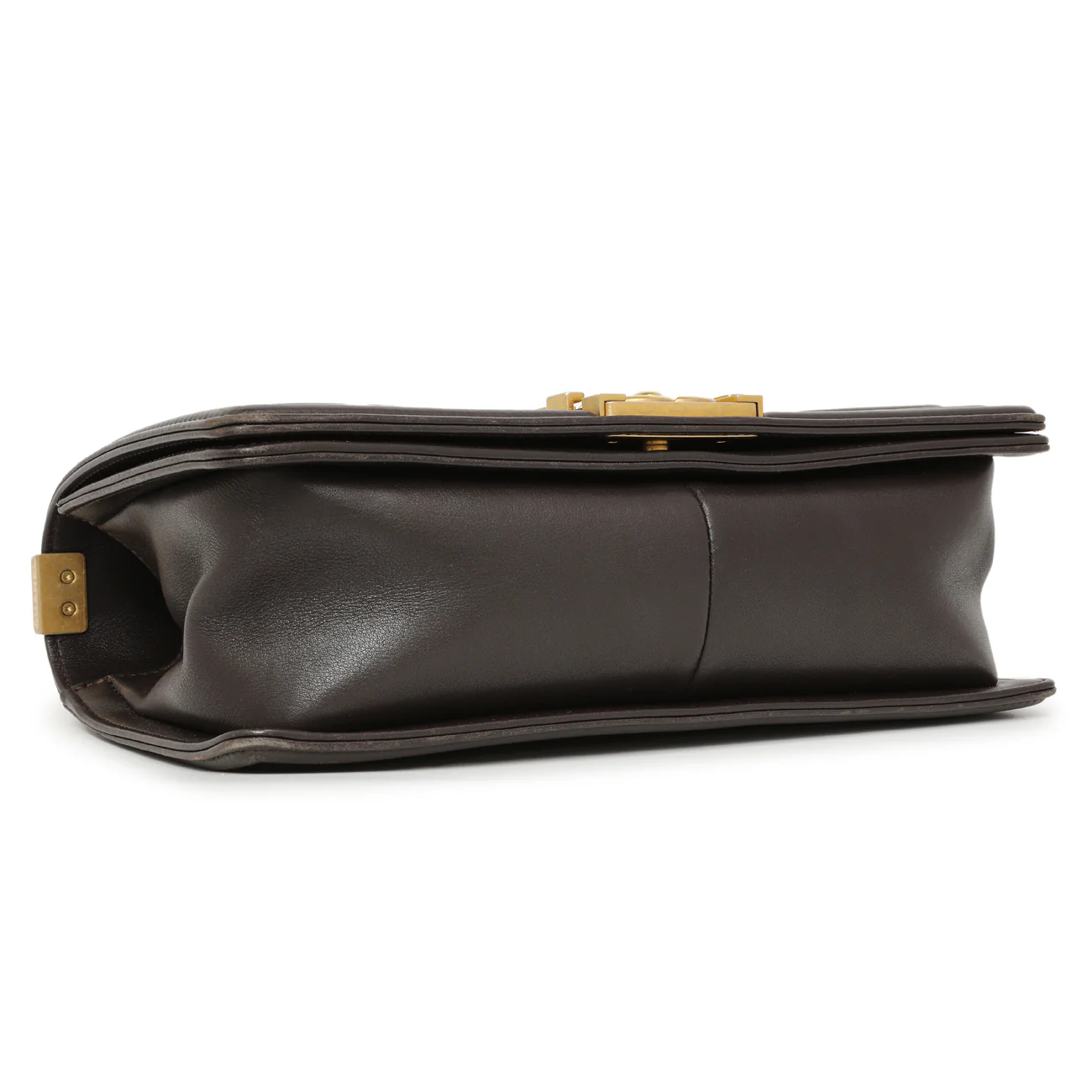 Chanel Dark Brown Quilted Calfskin Medium Boy Bag - Image 4
