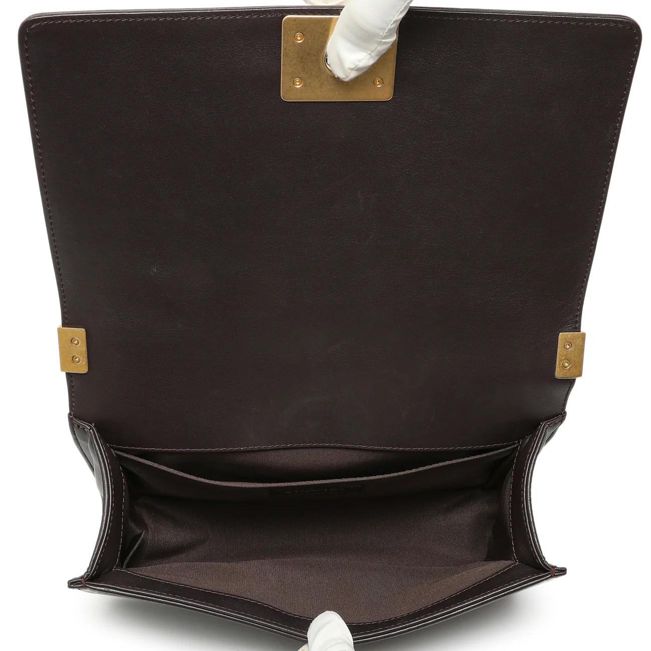 Chanel Dark Brown Quilted Calfskin Medium Boy Bag - Image 9