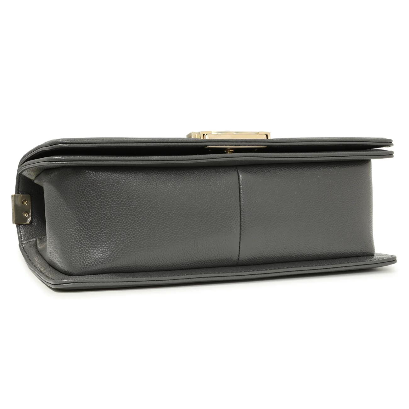 Chanel Dark Grey Quilted Caviar Medium Boy Bag - Image 4