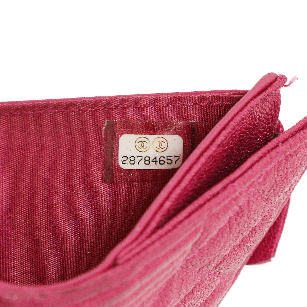 Chanel Fuchsia Quilted Caviar Boy Compact Wallet - Image 15