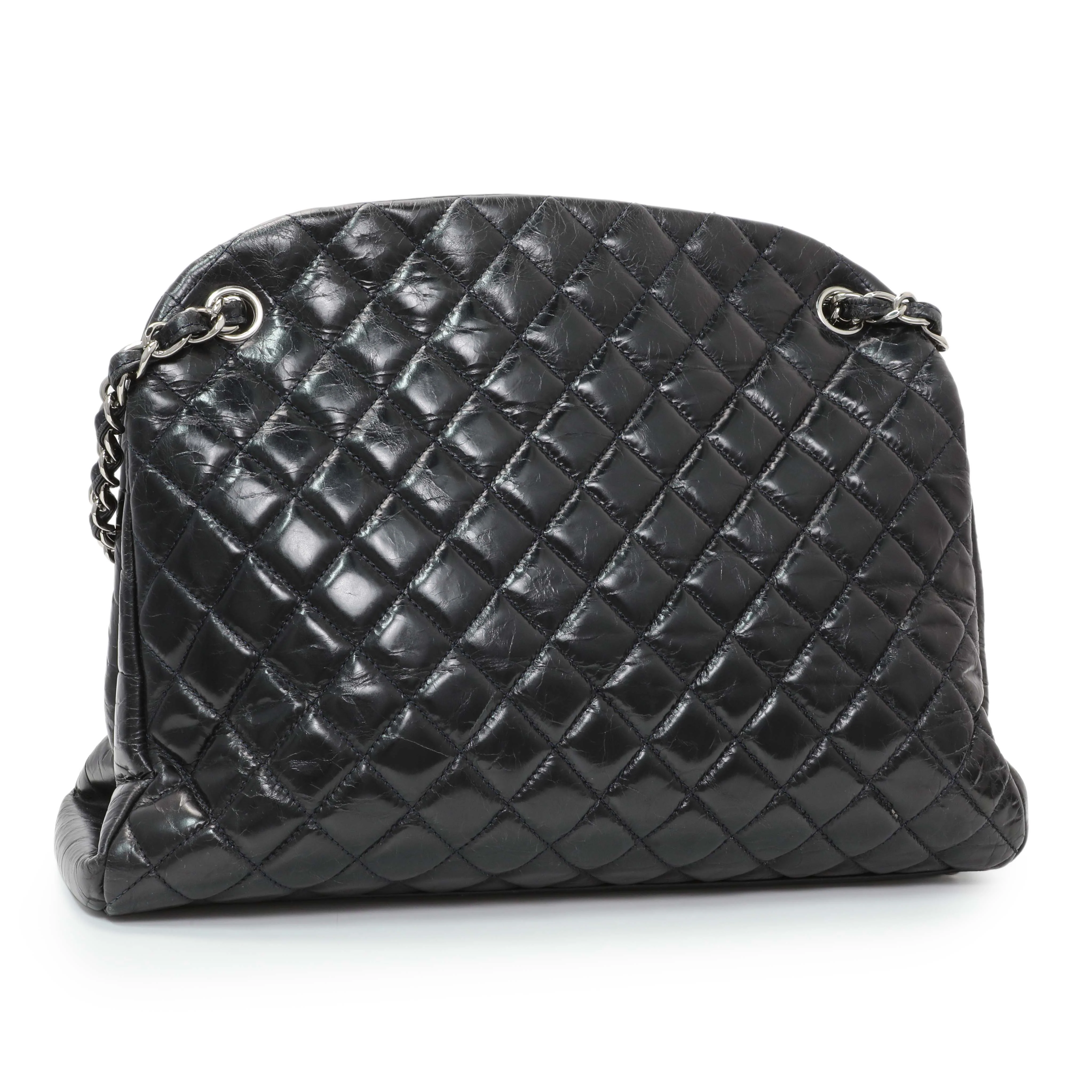 Chanel Glazed Calfskin Quilted Large Mademoiselle Bowling Bag - Image 2