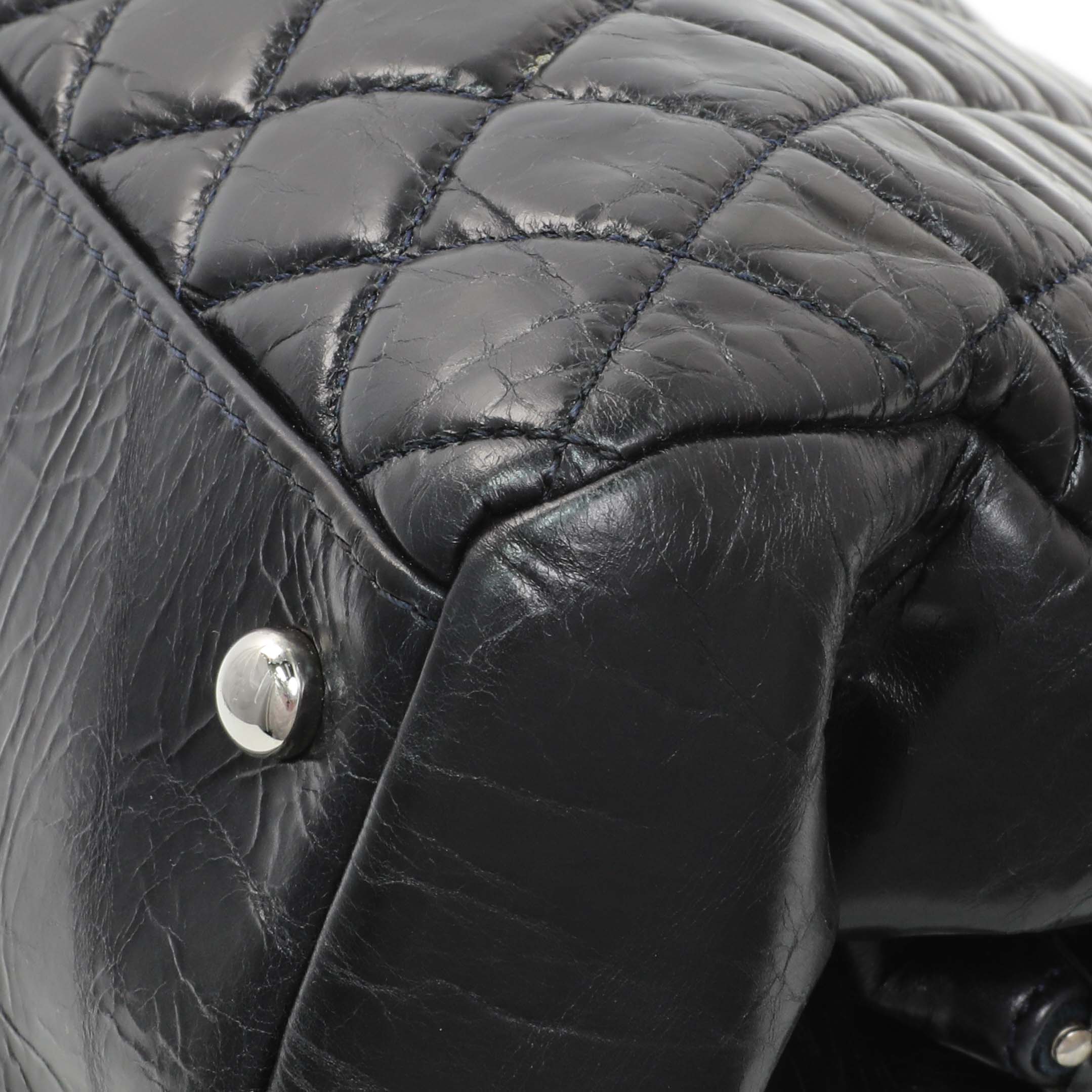 Chanel Glazed Calfskin Quilted Large Mademoiselle Bowling Bag - Image 7