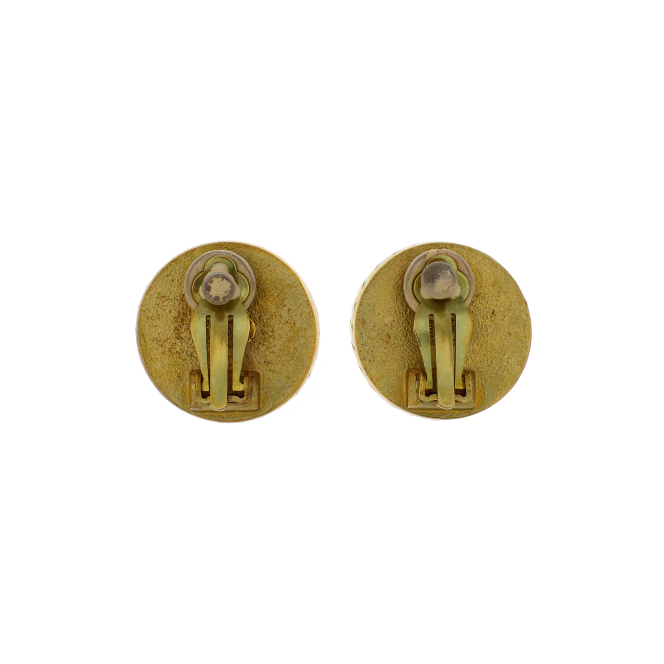 Chanel Gold Black CC Clip On Earrings - Image 3