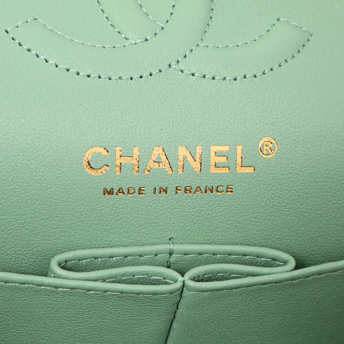 Chanel Green Quilted Caviar Small Classic Double Flap - Image 6