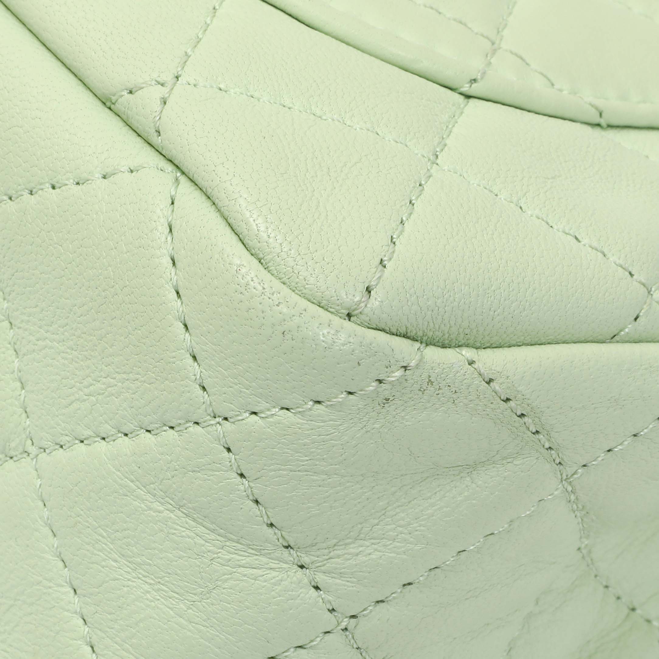 Chanel Green Quilted Lambskin Mini Pearl Crush Rectangular Flap - Image 8