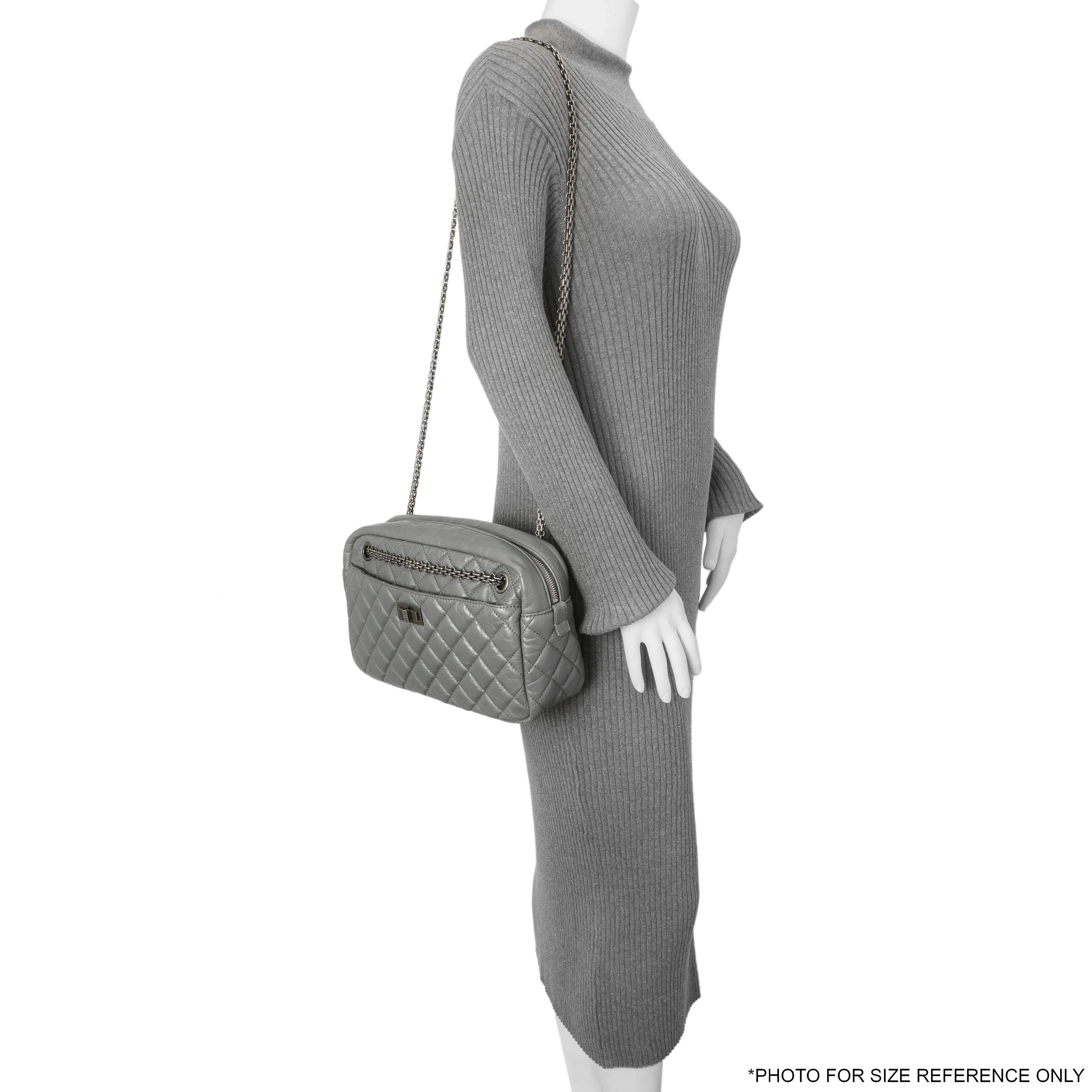 Chanel Grey Aged Calfskin Reissue Camera Bag - Image 13