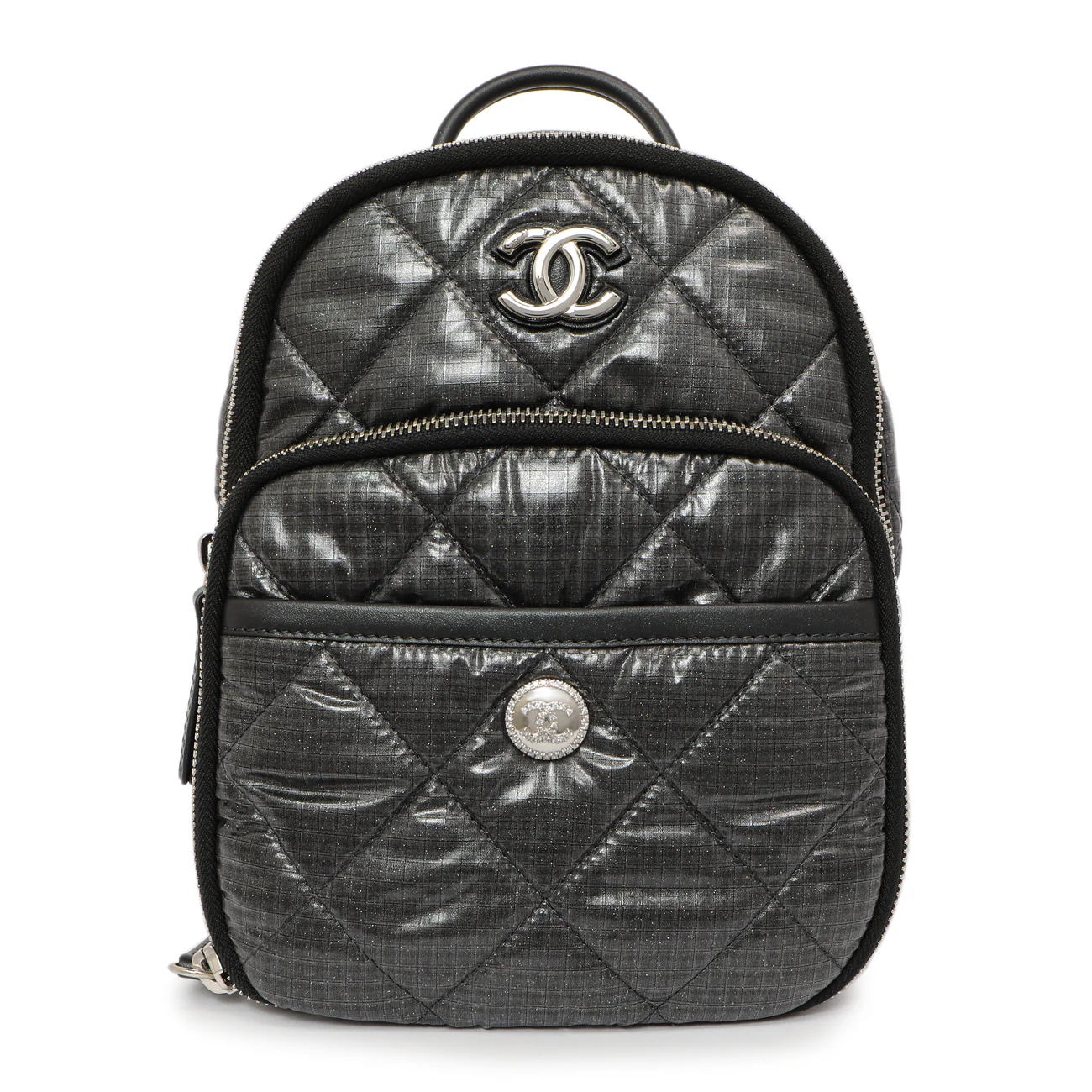 Chanel Grey Nylon Coco Neige Backpack