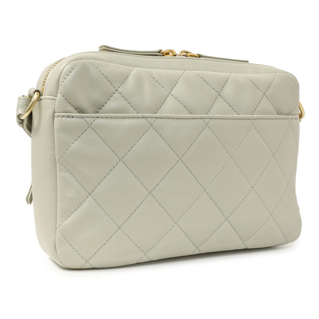 Chanel Grey Quilted Calfskin Small Camera Case - Image 3