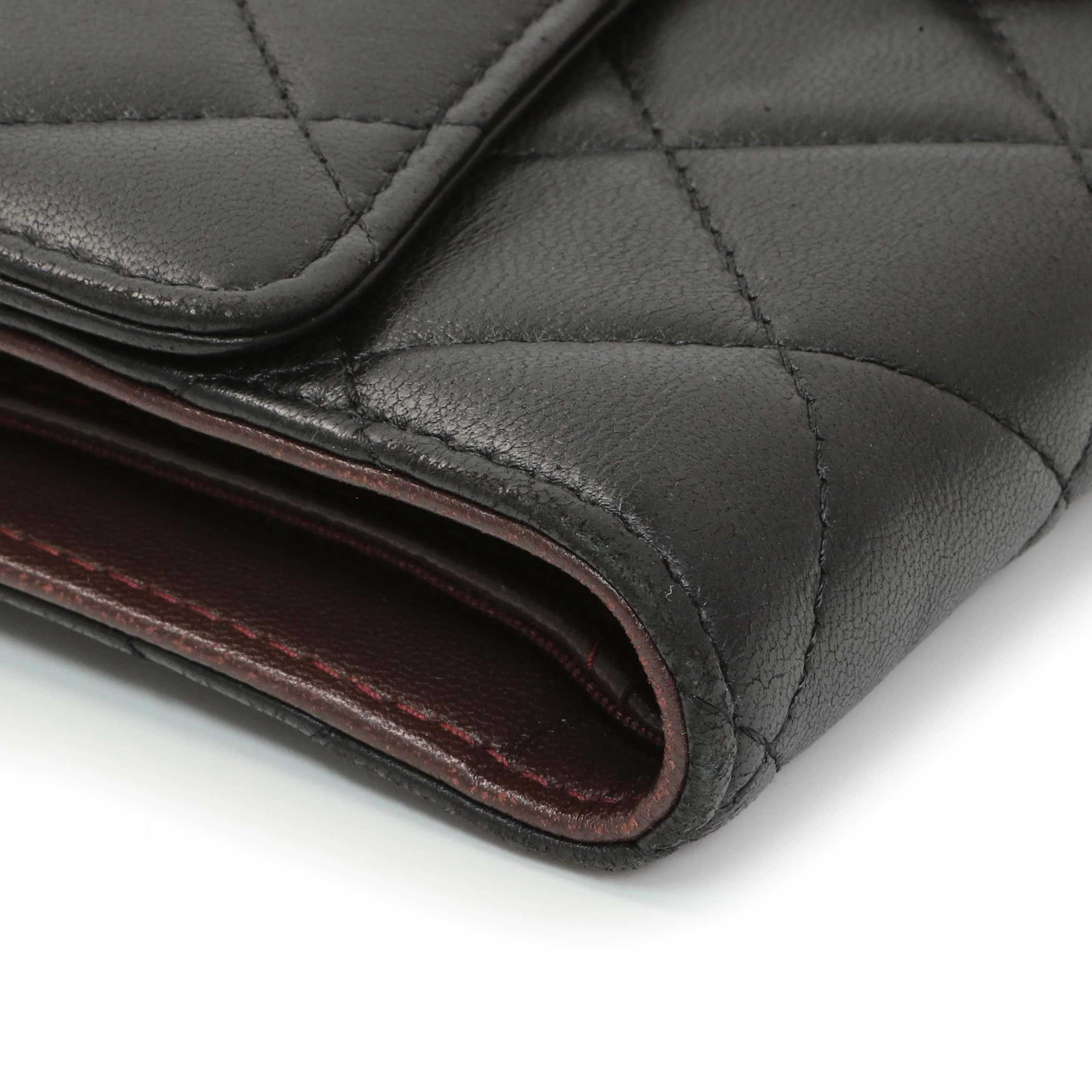Chanel Lambskin Quilted Large Flap Wallet Black - Image 4