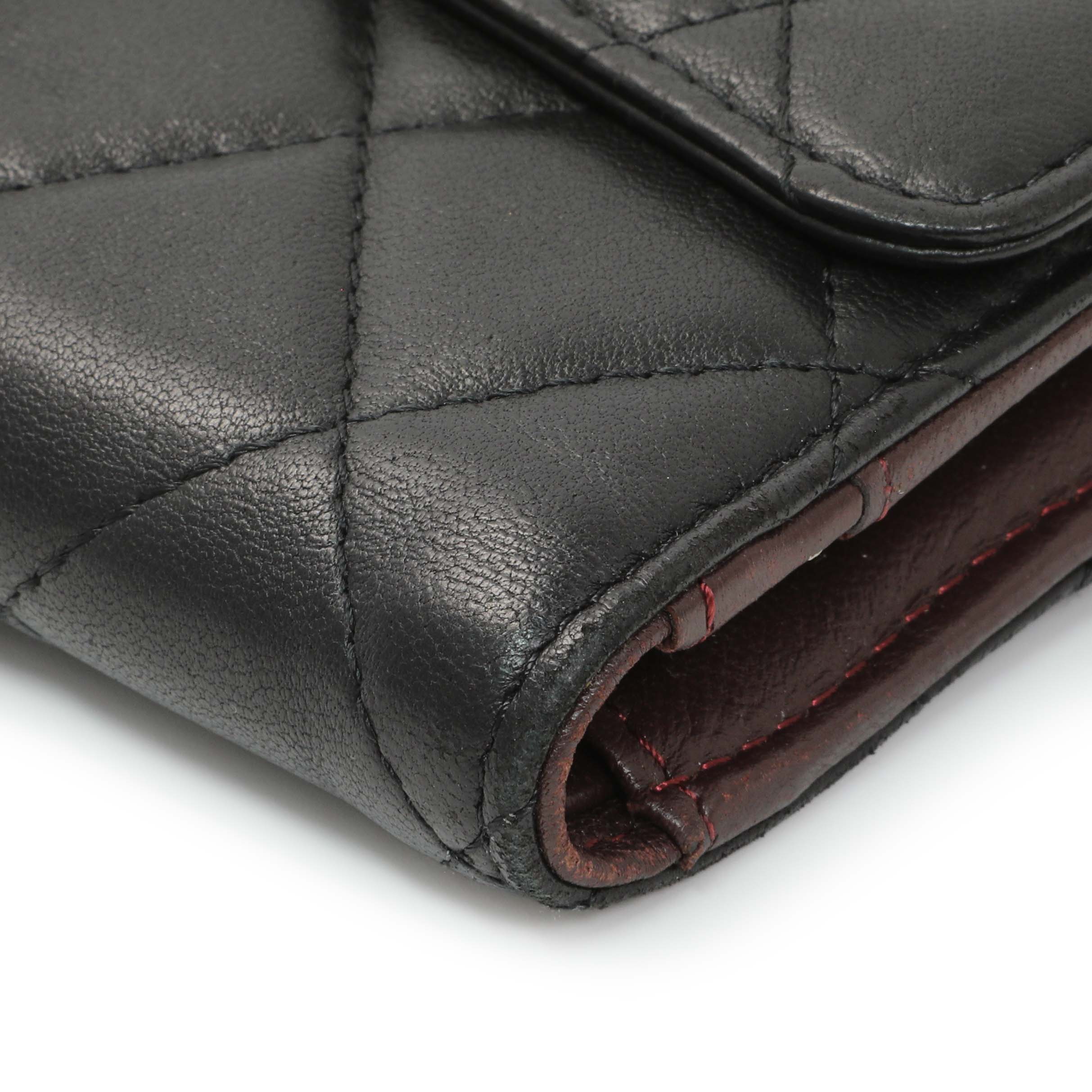 Chanel Lambskin Quilted Large Flap Wallet Black - Image 5