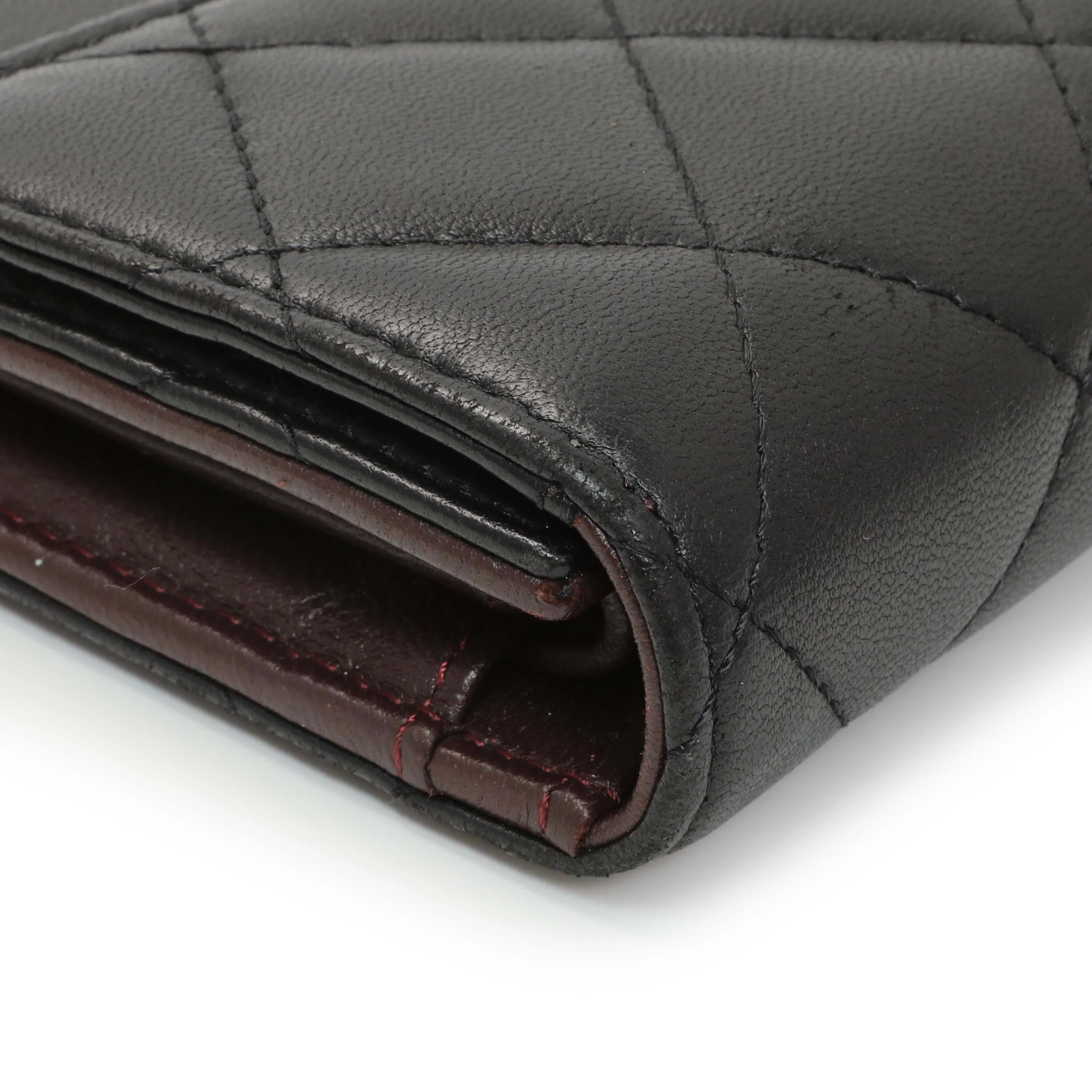 Chanel Lambskin Quilted Large Flap Wallet Black - Image 6