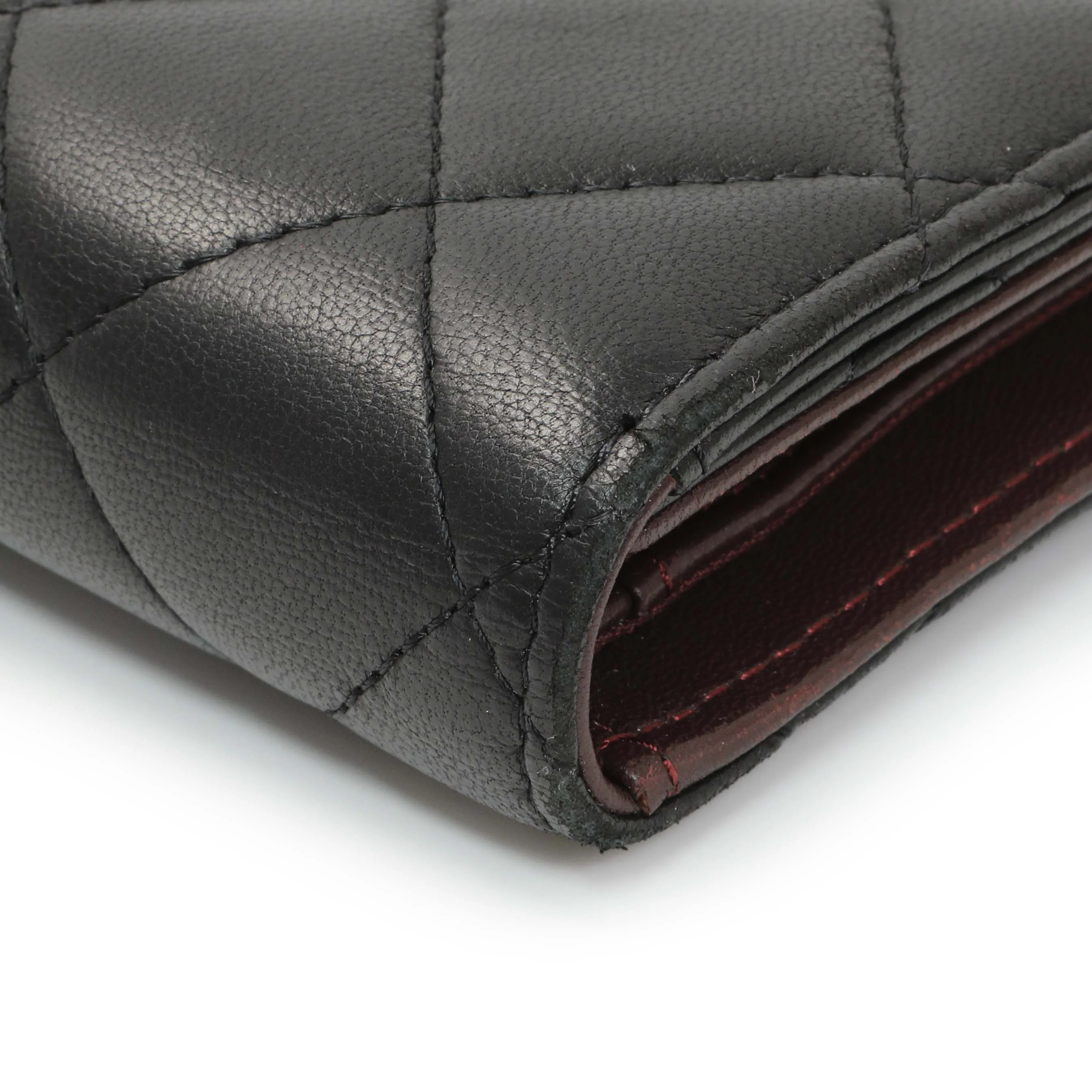 Chanel Lambskin Quilted Large Flap Wallet Black - Image 7
