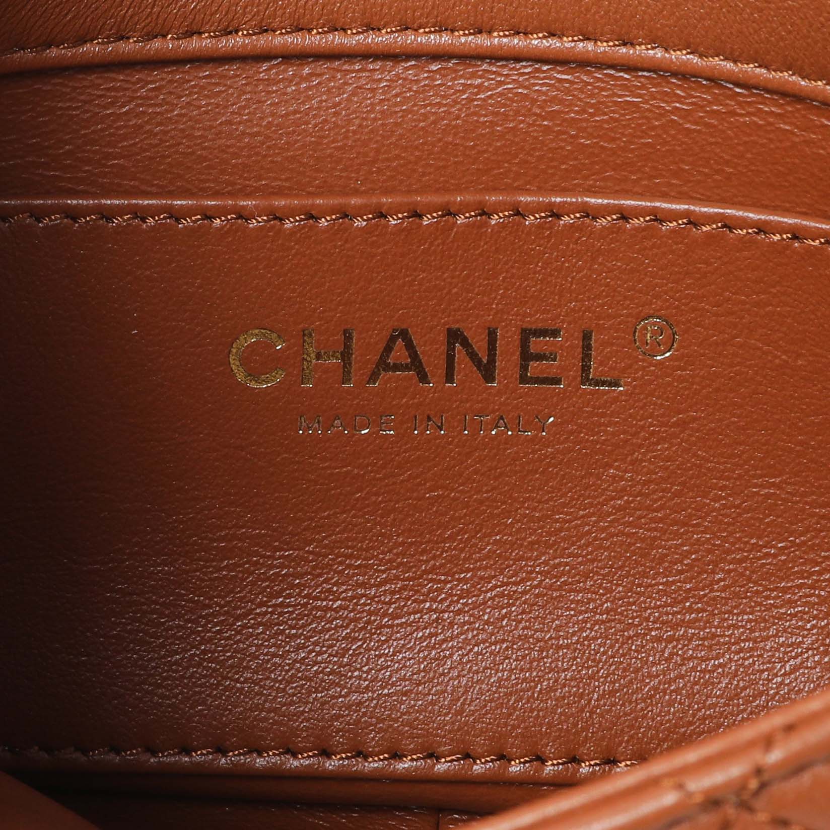 Chanel Light Brown Lambskin Wenge Quilted Mini Fashion Wood Square Flap - Image 5
