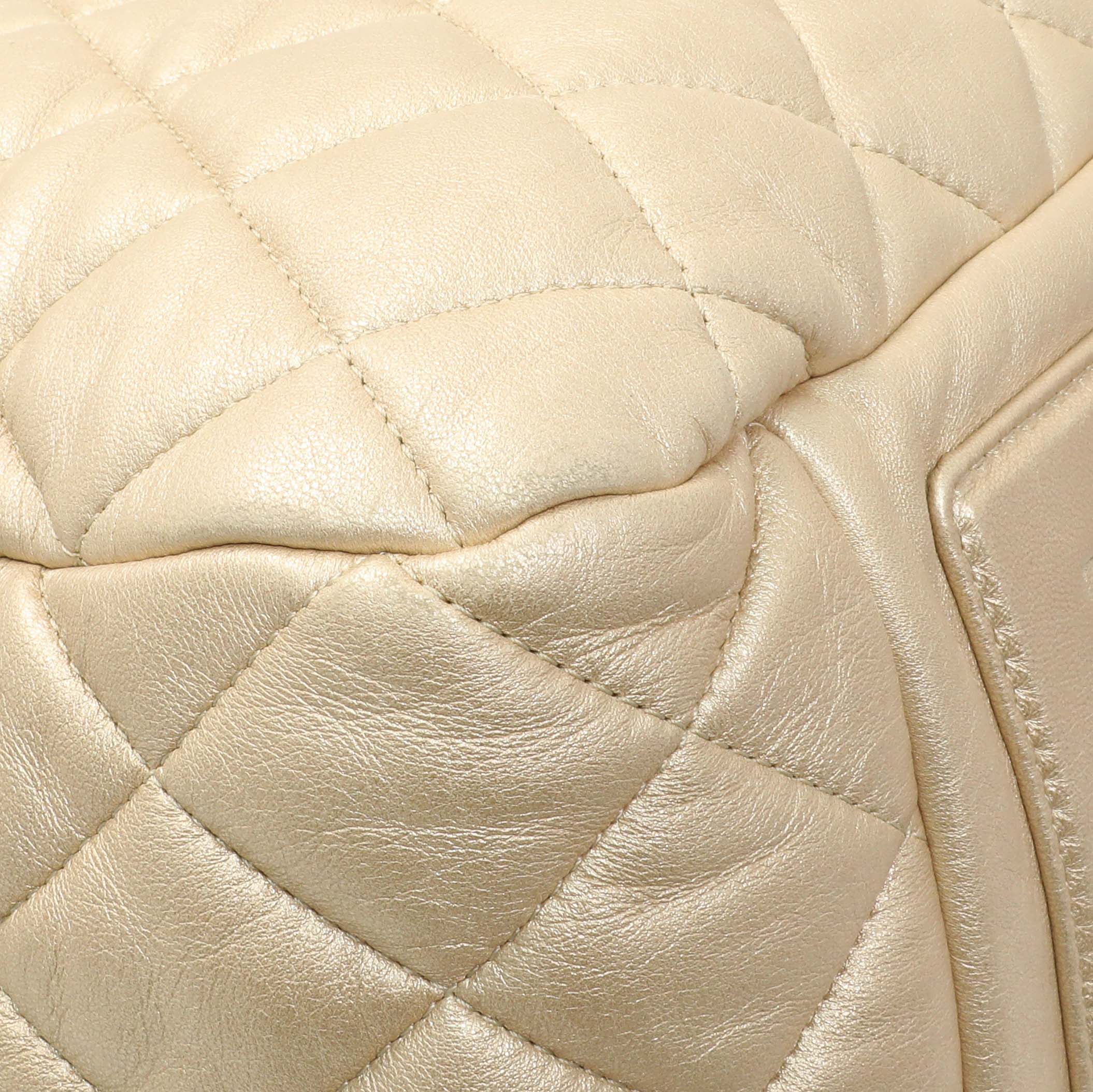Chanel Light Gold Quilted Lambskin Coco Cocoon Bowler - Image 4