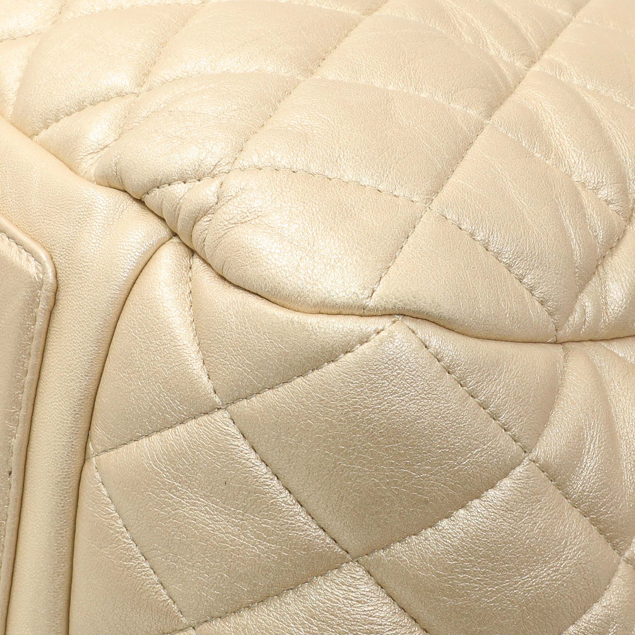 Chanel Light Gold Quilted Lambskin Coco Cocoon Bowler - Image 5