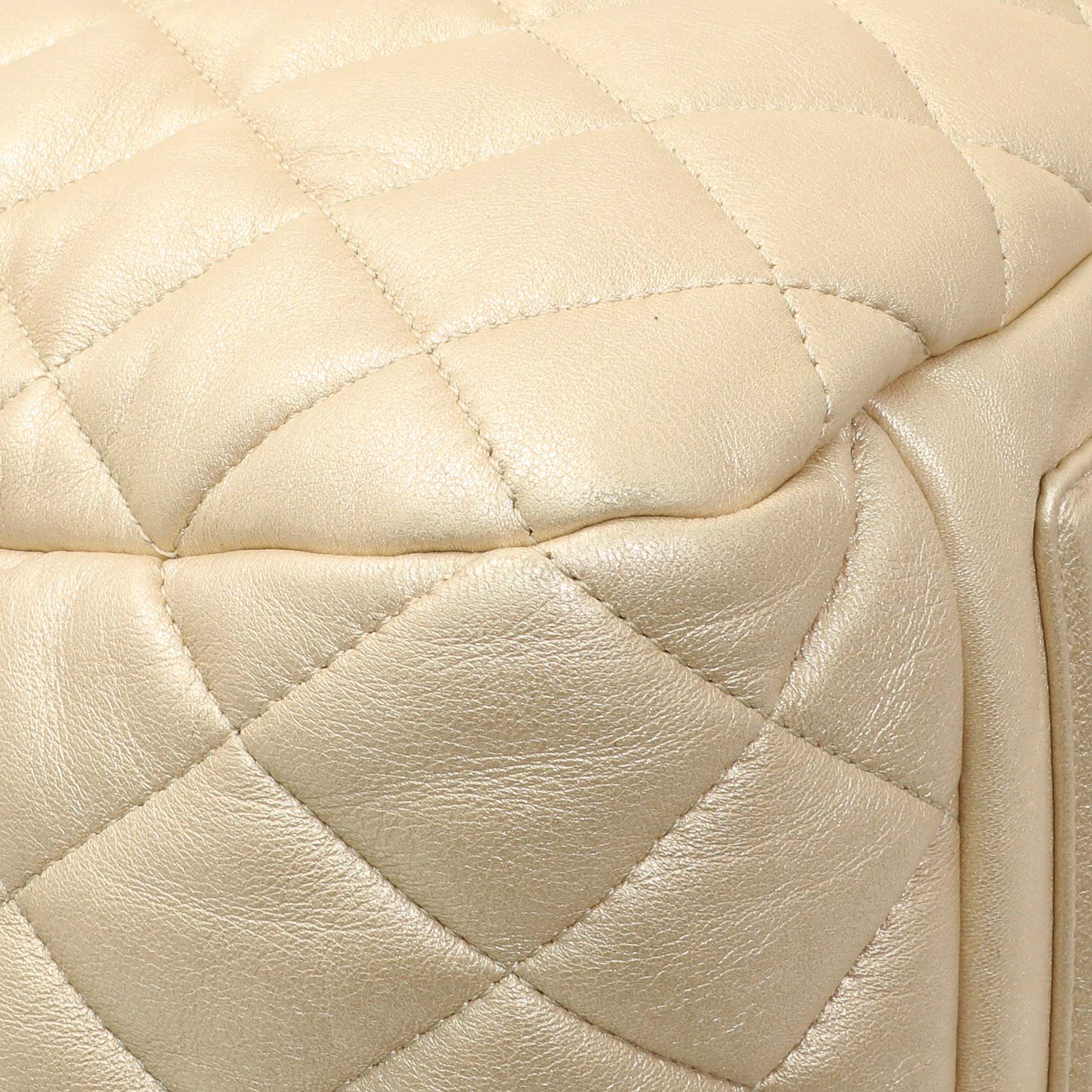Chanel Light Gold Quilted Lambskin Coco Cocoon Bowler - Image 6