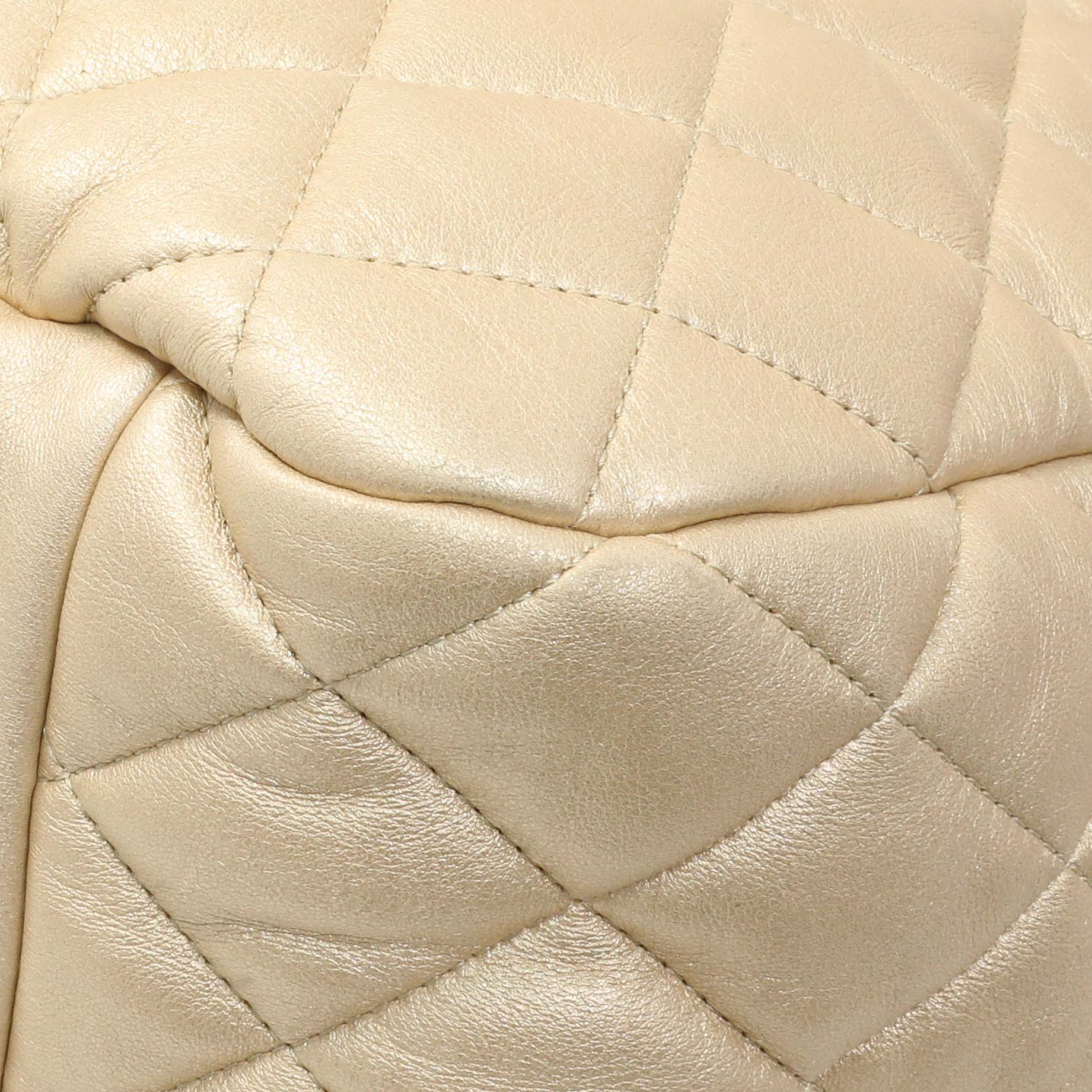 Chanel Light Gold Quilted Lambskin Coco Cocoon Bowler - Image 7