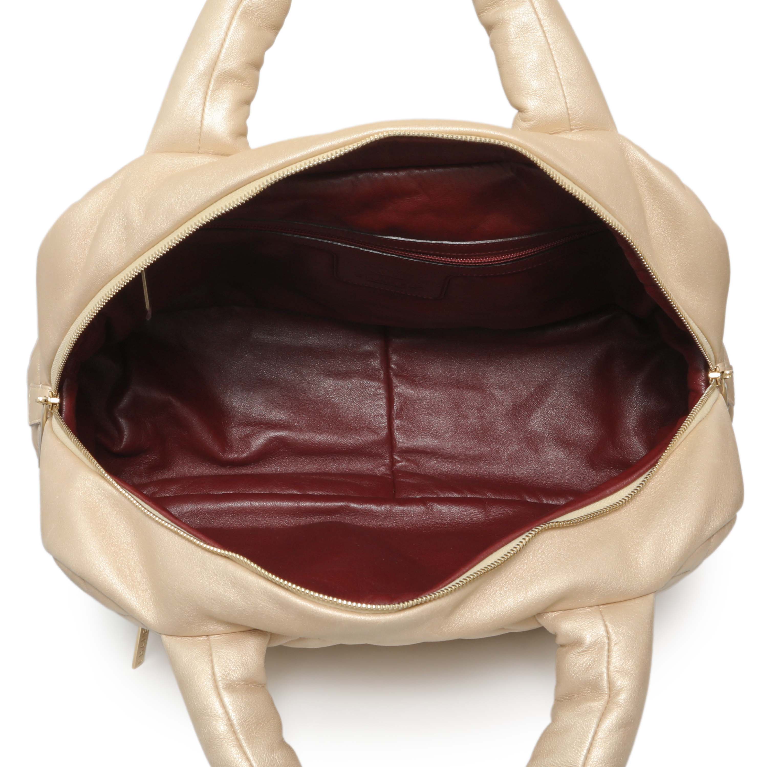 Chanel Light Gold Quilted Lambskin Coco Cocoon Bowler - Image 8