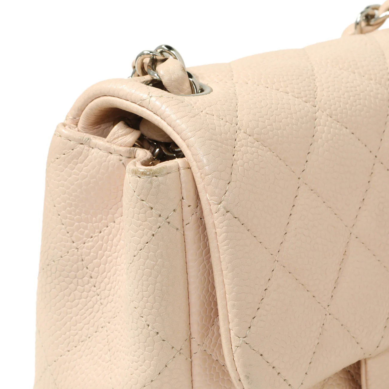 Chanel Light Pink Quilted Caviar Mini Square Flap - Image 11