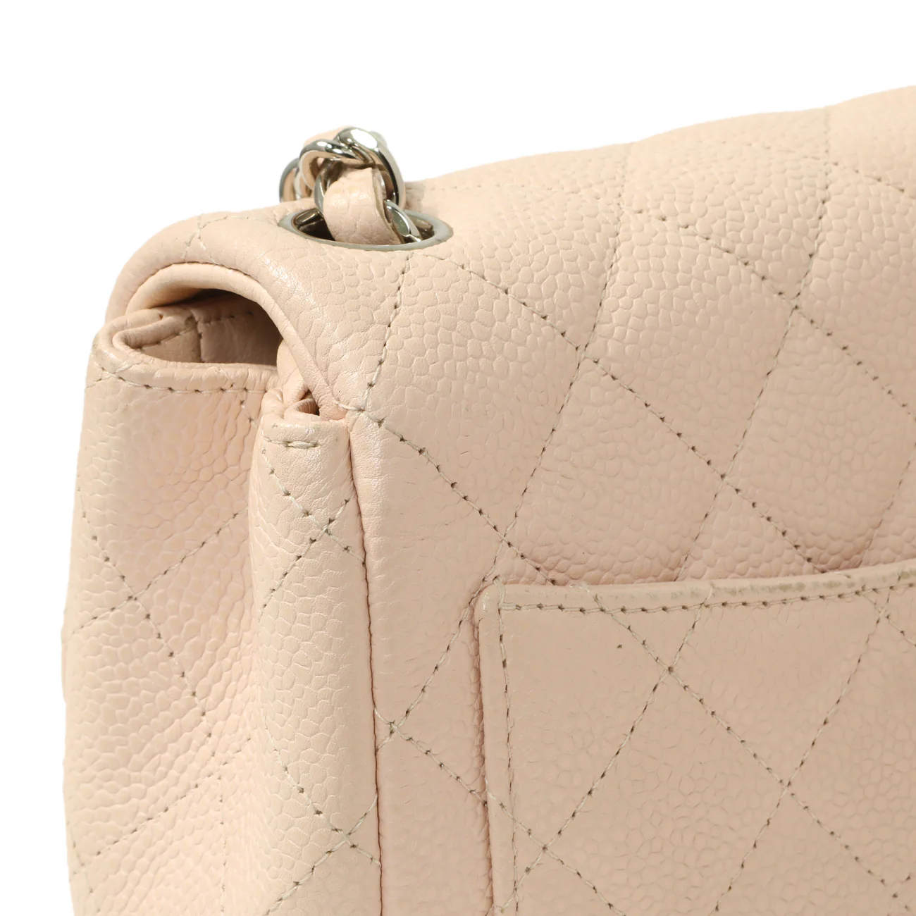 Chanel Light Pink Quilted Caviar Mini Square Flap - Image 13