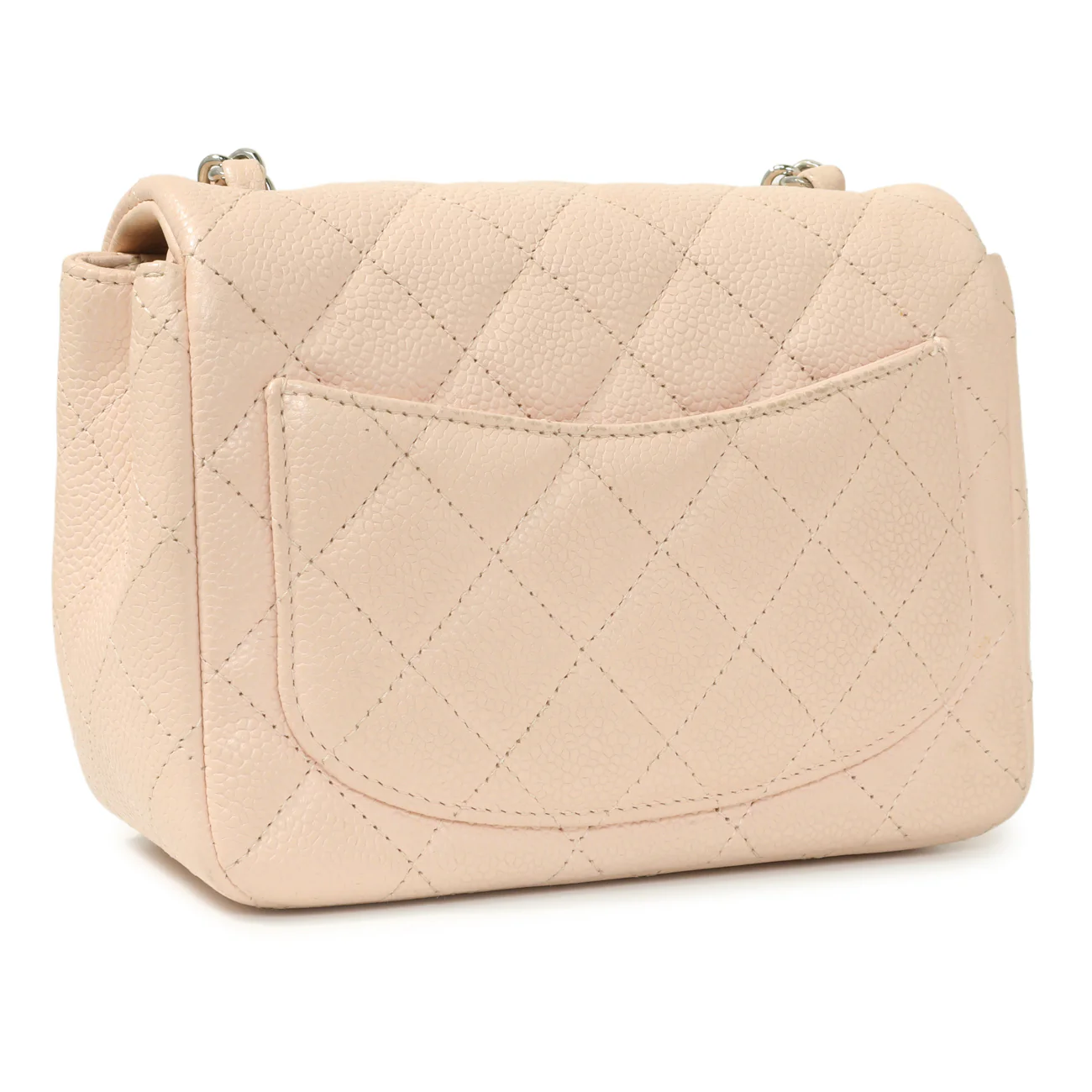 Chanel Light Pink Quilted Caviar Mini Square Flap - Image 2